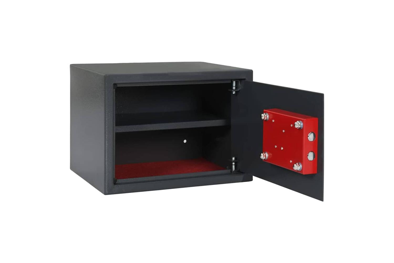 Safe Box With Lock Grey 25 X 35 X 25 Cm Steel-3