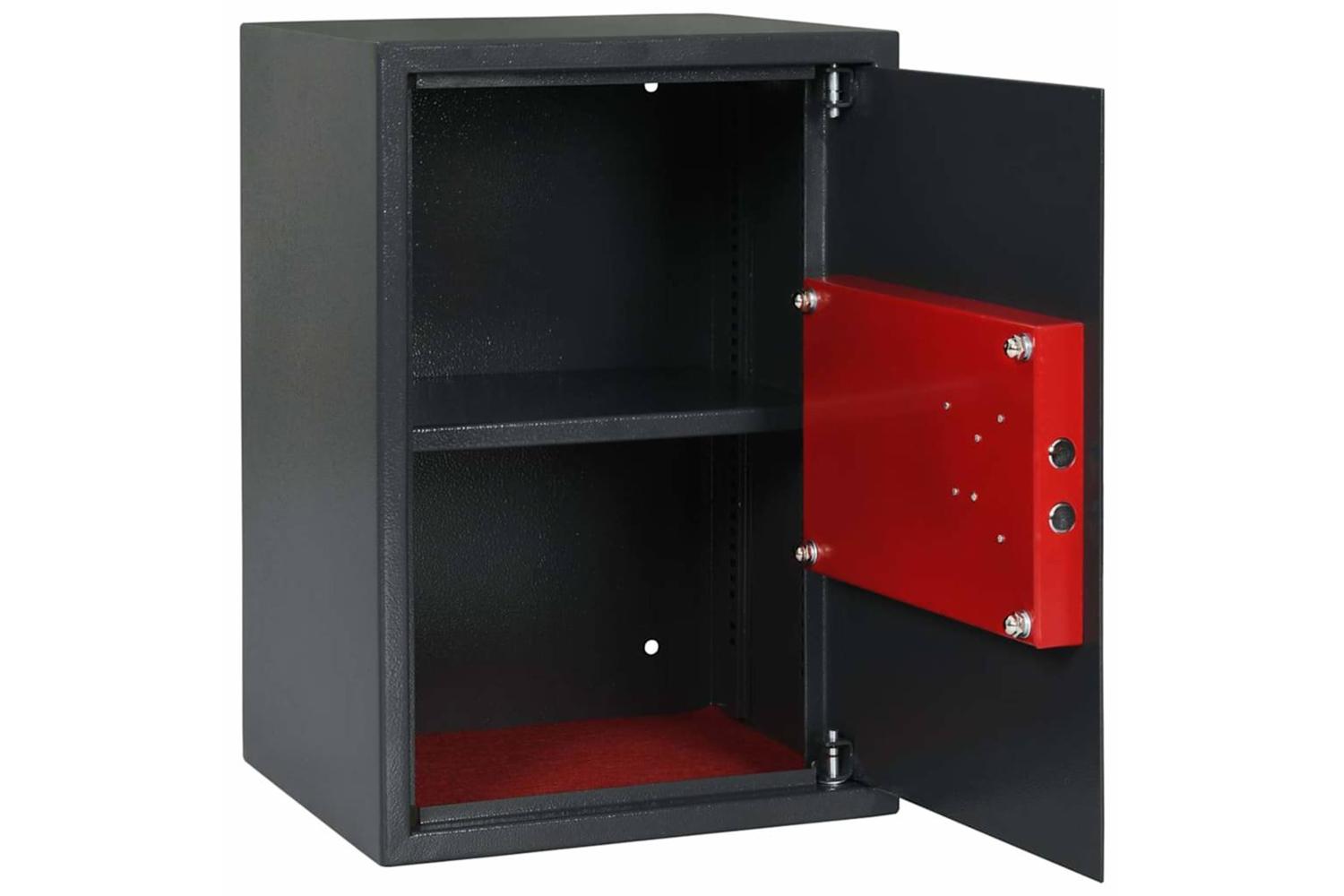 Safe Box With Lock Grey 31 X 35 X 50 Cm Steel-3