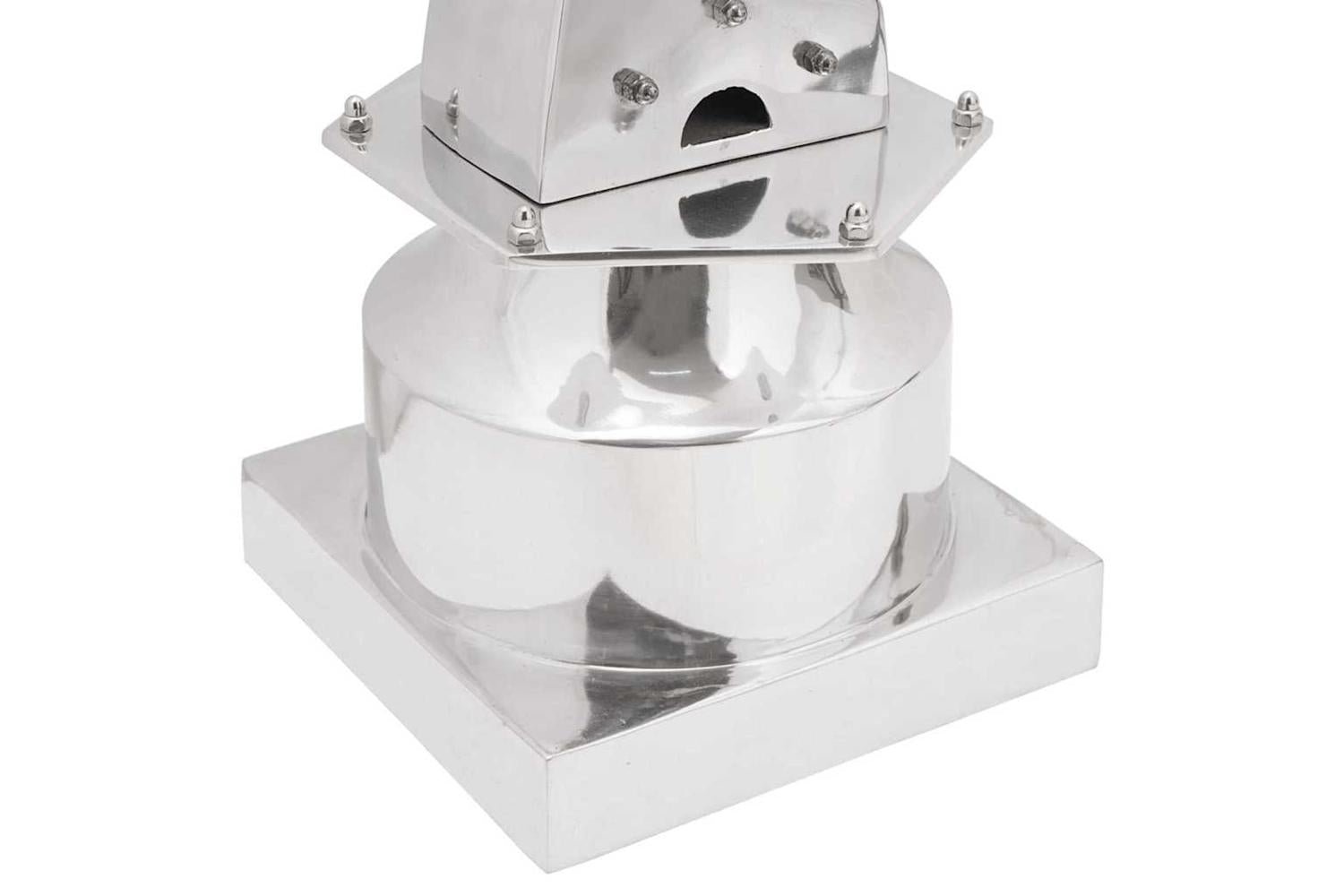 Sculpture Silver 26 X 26 X 110 Cm Aluminium-5