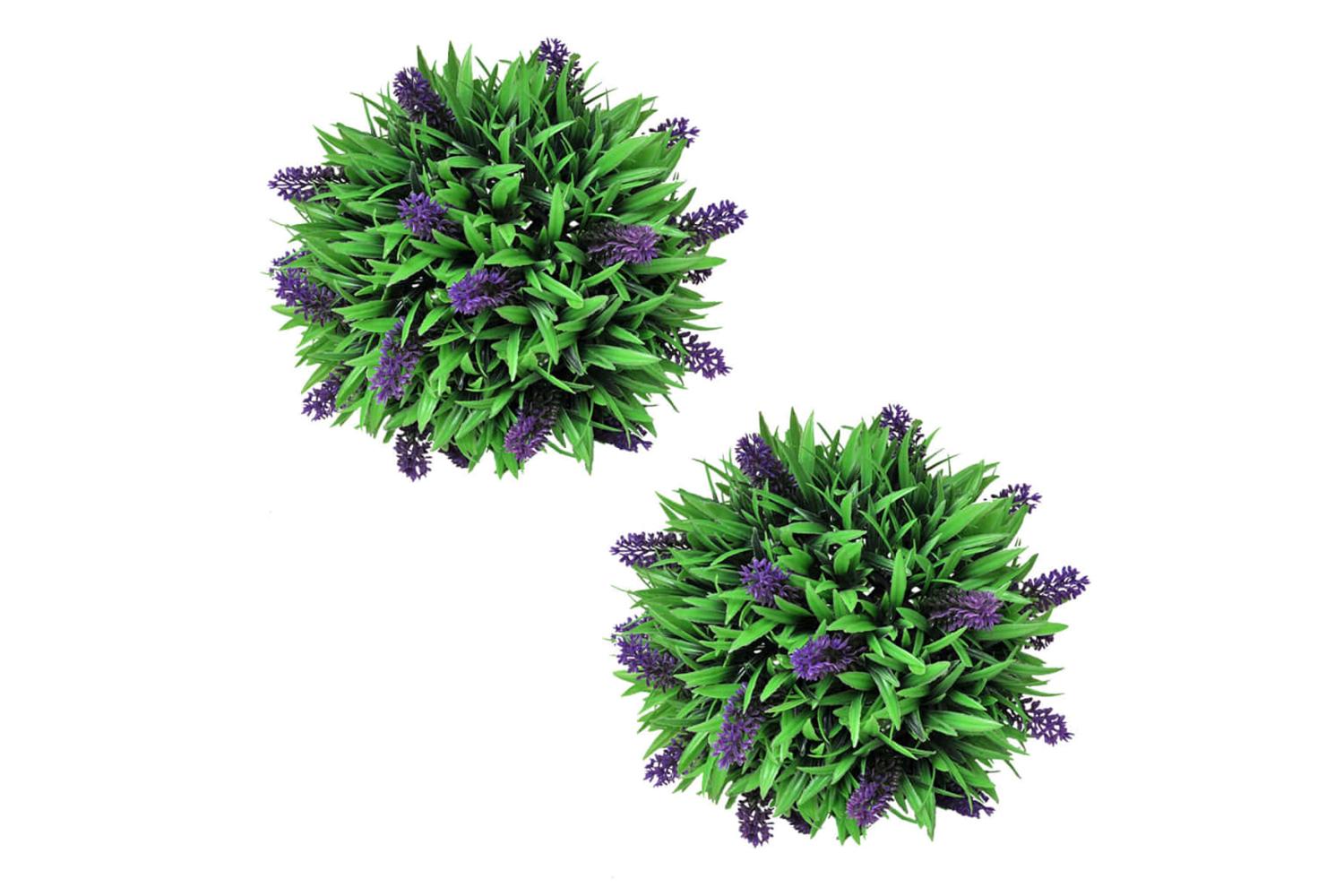 Set Of 2 Artificial Boxwood Ball With Lavender 28 Cm