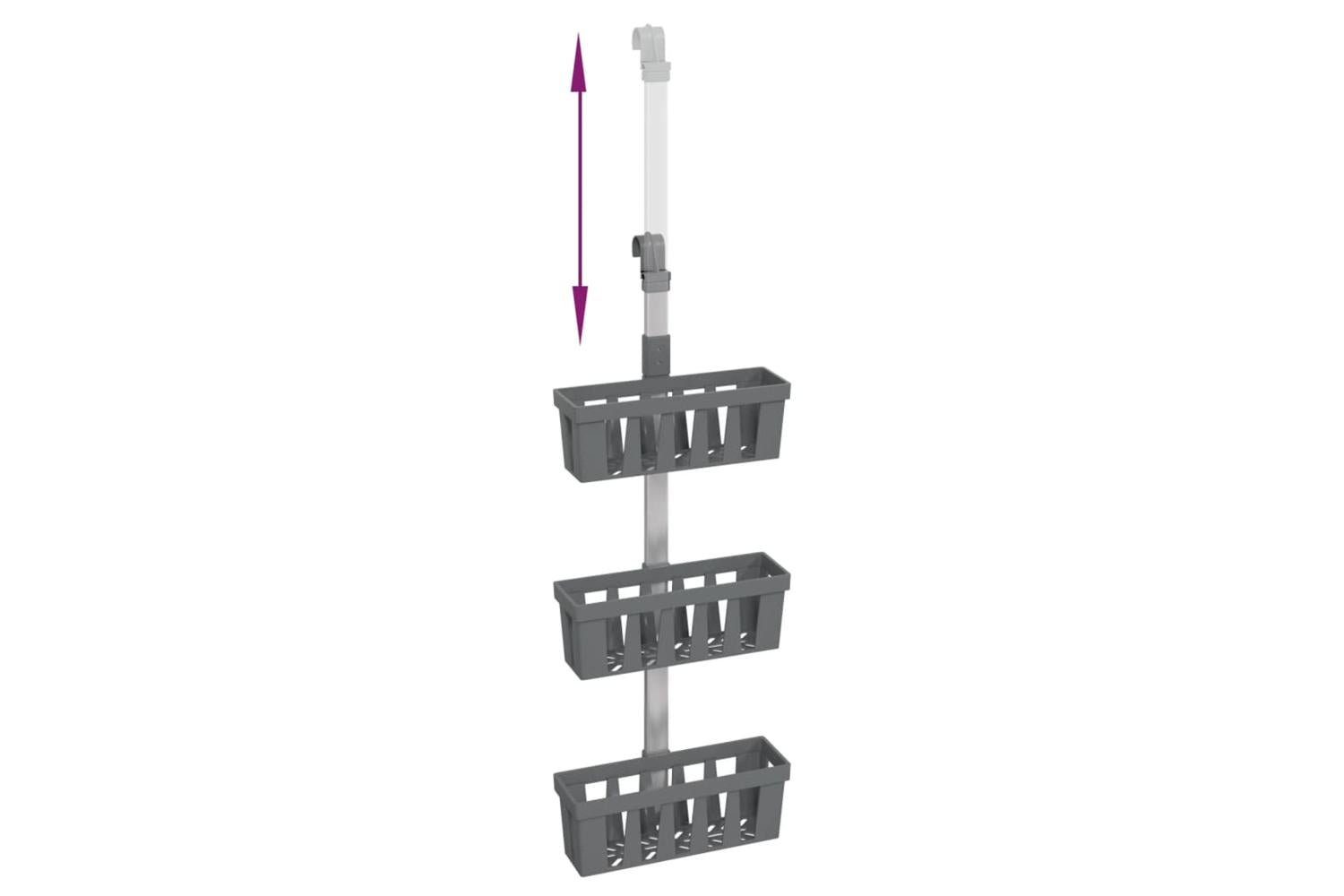 Shower Hanger Shelf 30x15x67-105 Cm Aluminium-5