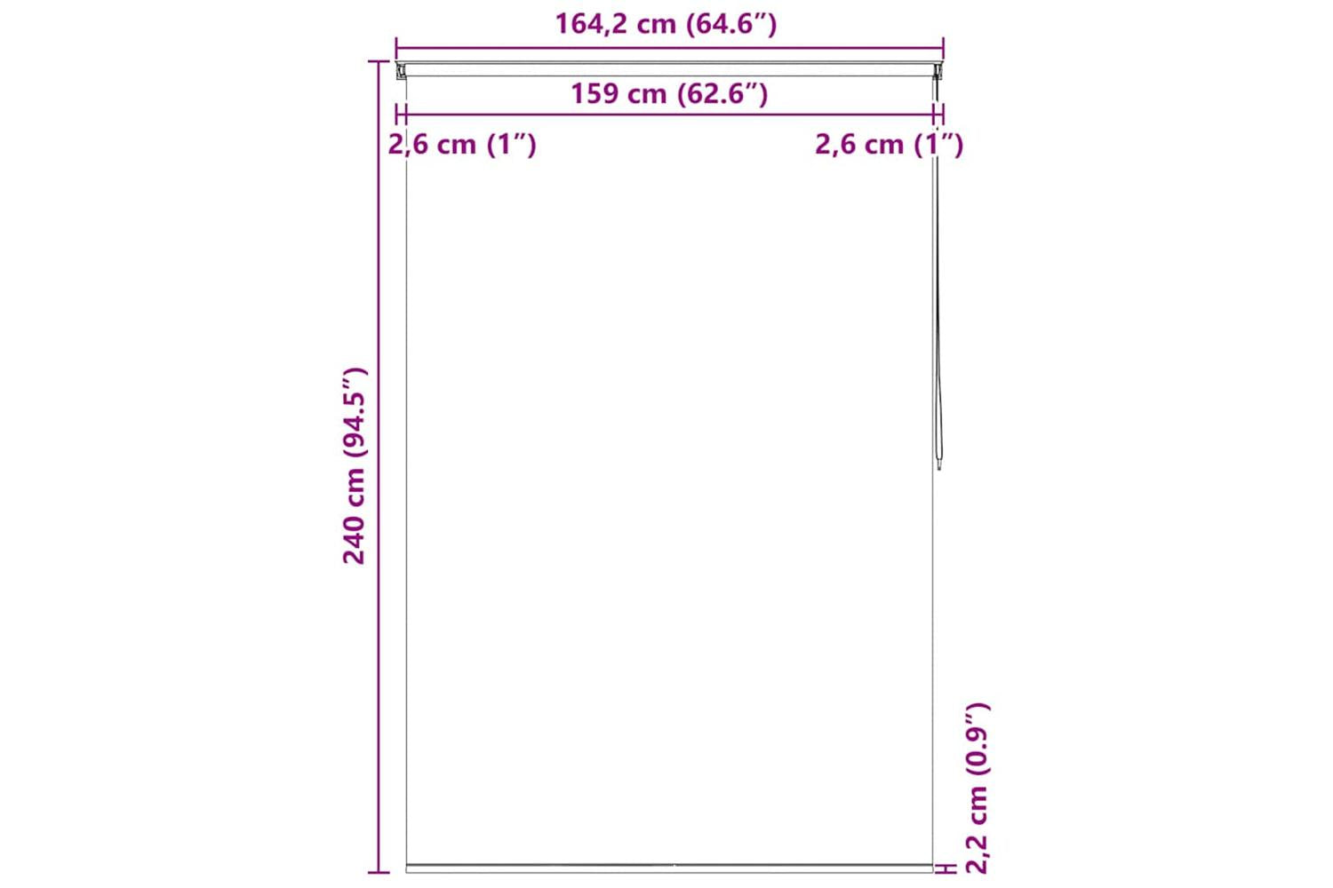 Shower Roller Blind 160x240 Cm White-10