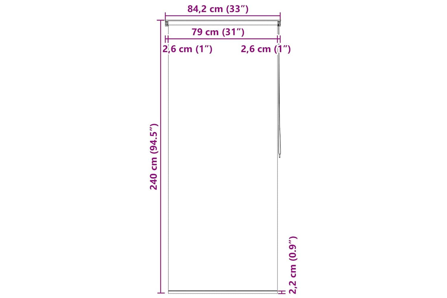 Shower Roller Blind 80x240 Cm Circle-10
