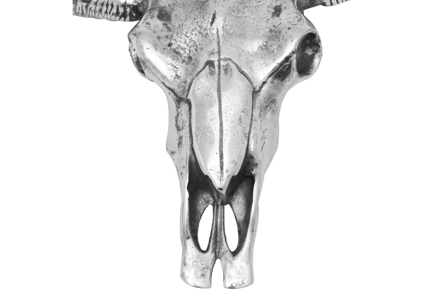 Skull Head Decoration Wall-mounted Aluminium Silver-6