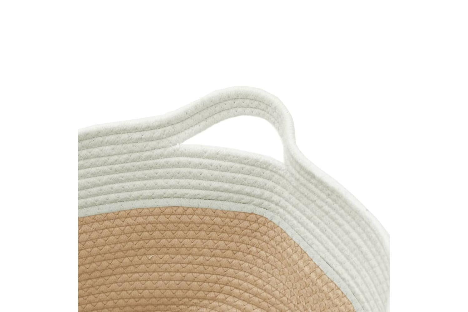 Storage Basket Beige And White 40x25 Cm Cotton-6
