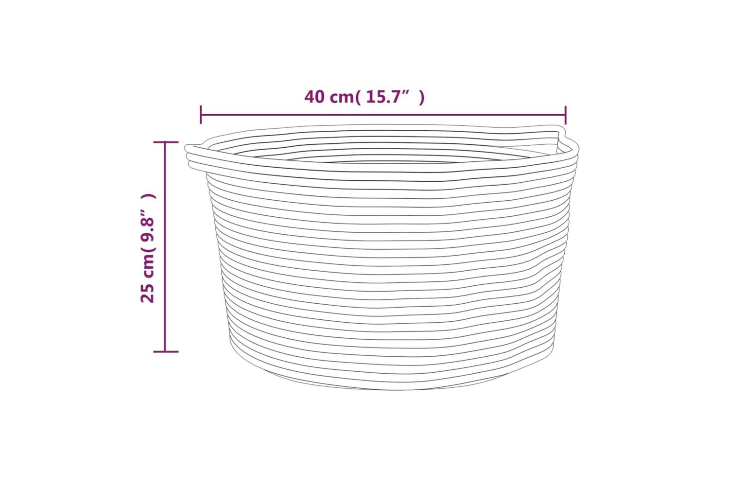 Storage Basket Beige And White 40x25 Cm Cotton-9