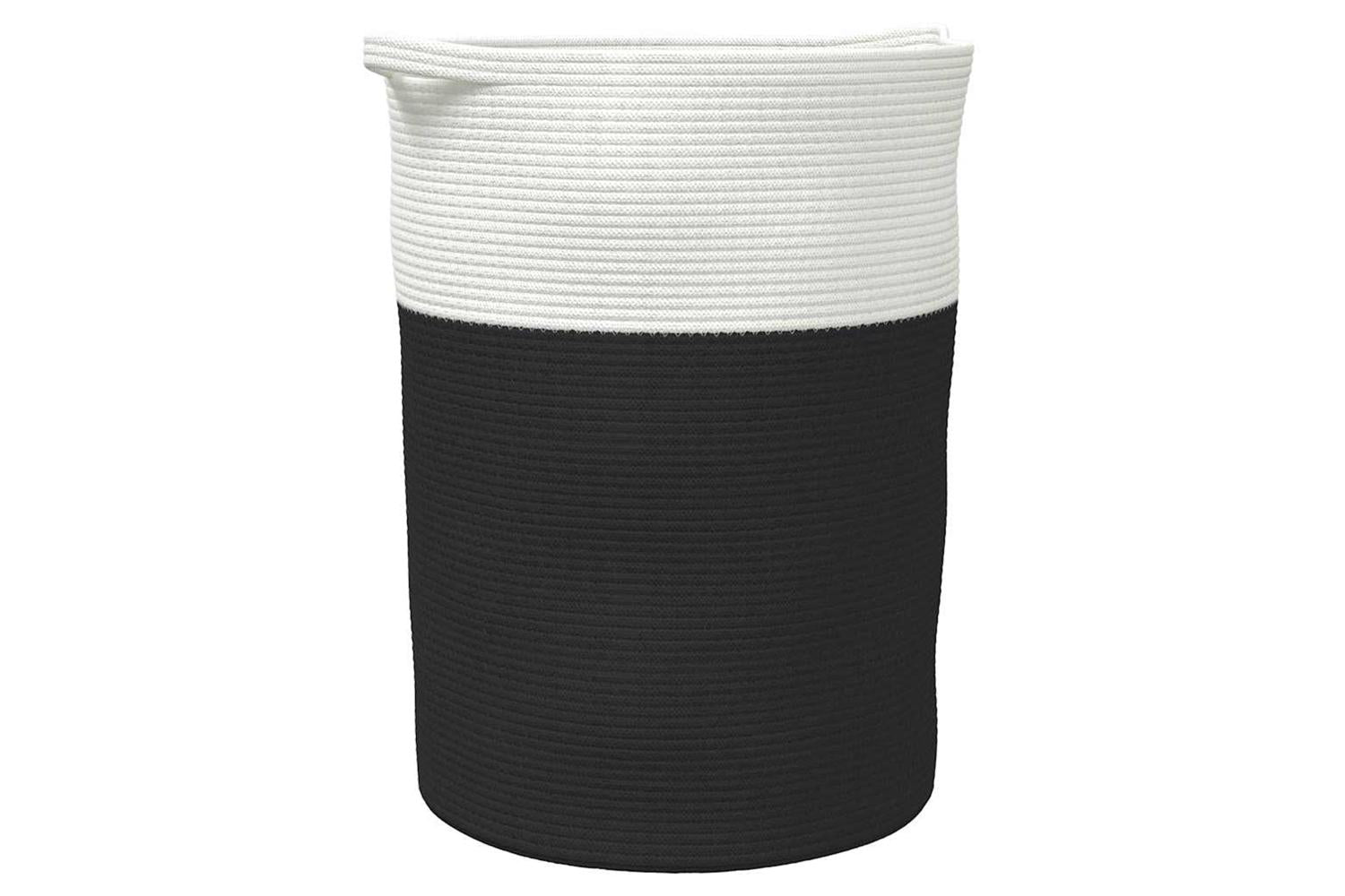Storage Basket Black And White 49x65 Cm Cotton