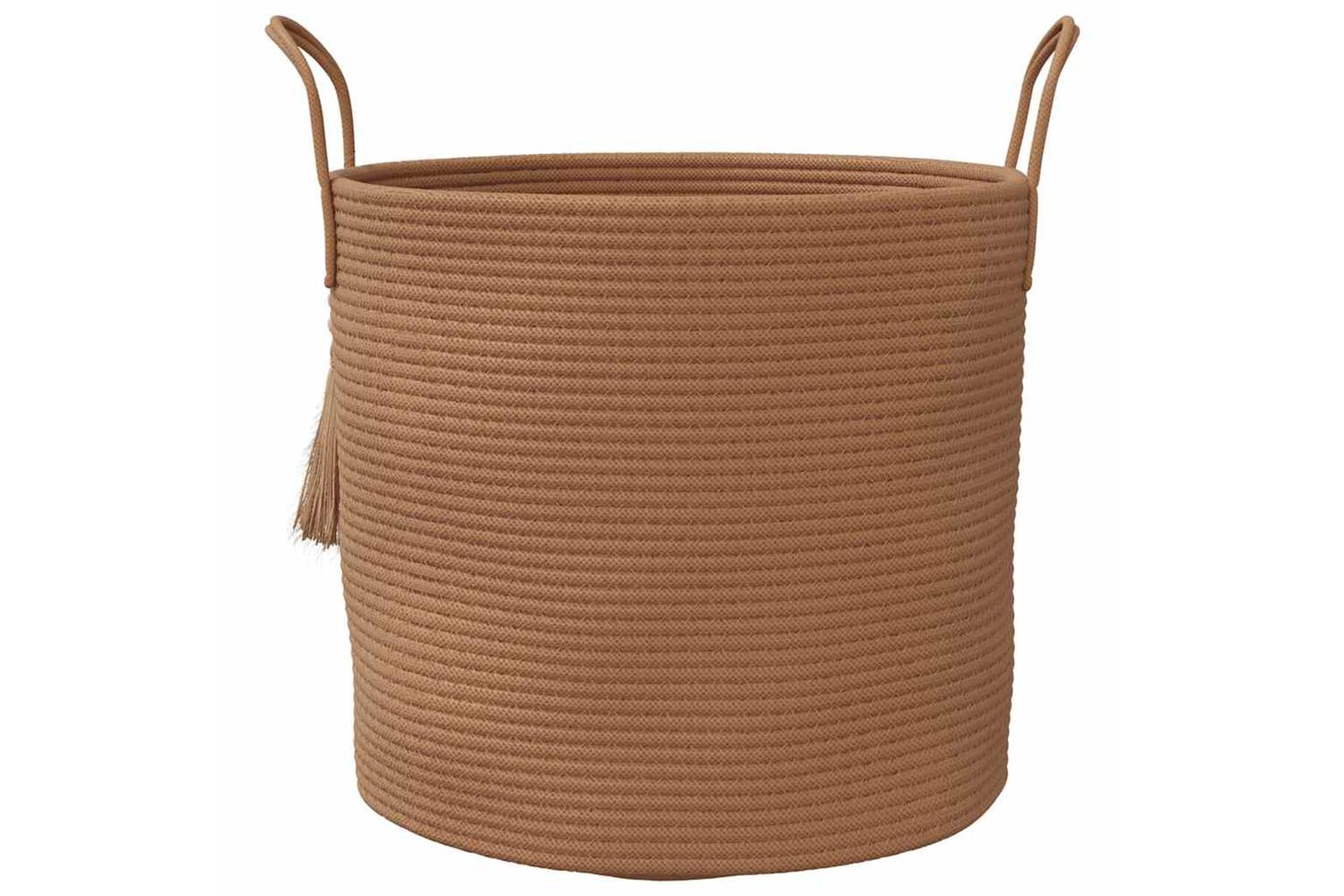 Storage Basket Brown 40x35 Cm Cotton-4