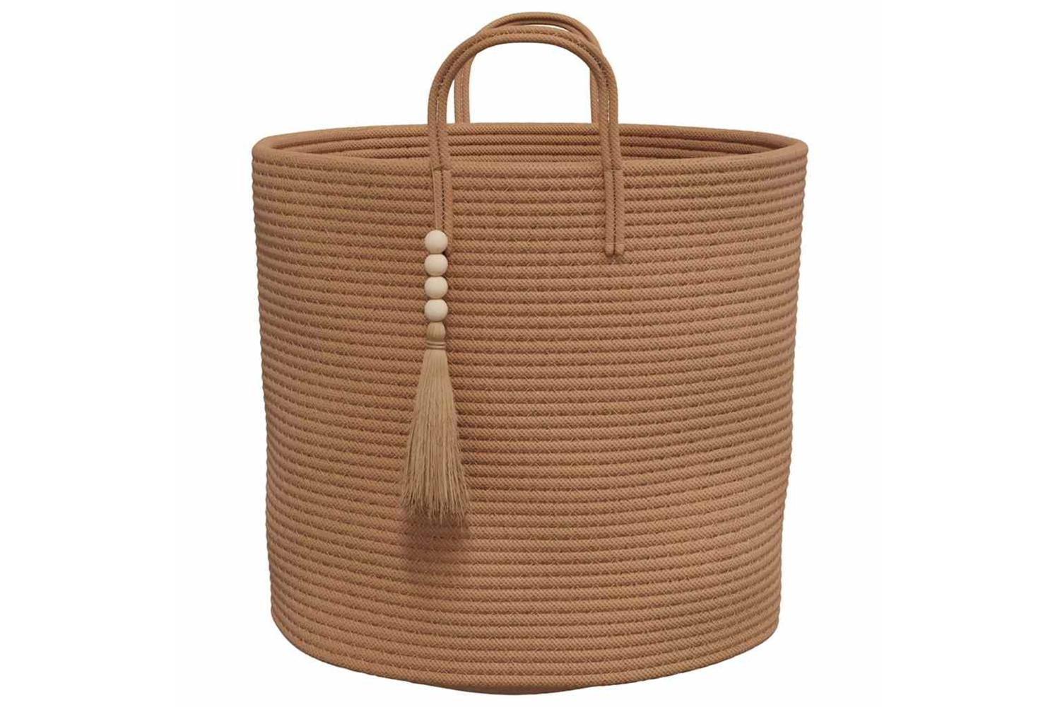 Storage Basket Brown 40x35 Cm Cotton-5