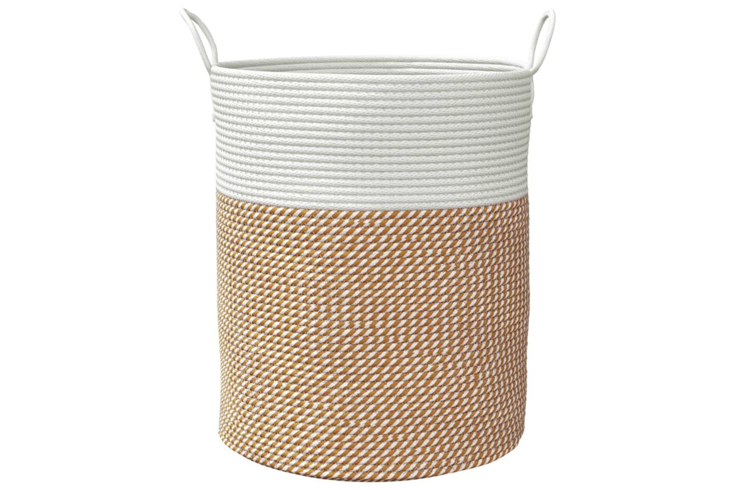 Storage Basket Brown And White 38x46 Cm Cotton-4
