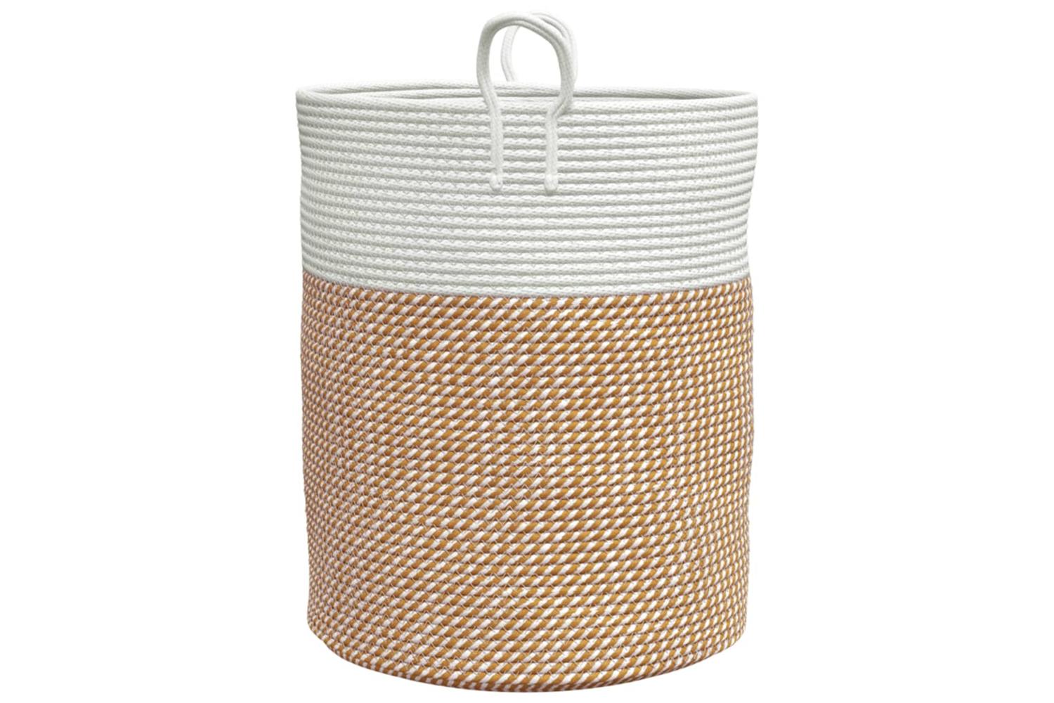 Storage Basket Brown And White 38x46 Cm Cotton-5