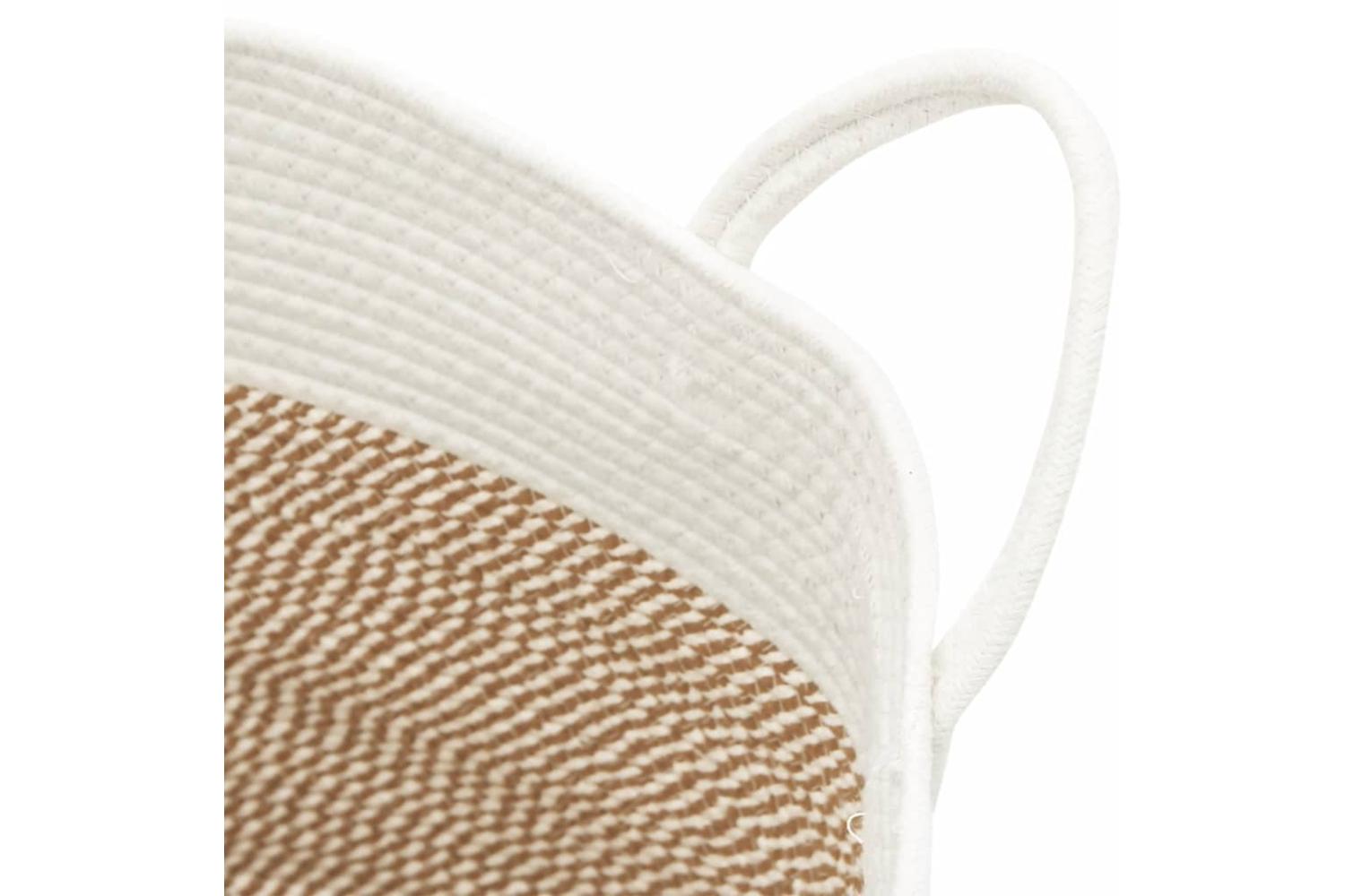 Storage Basket Brown And White 38x46 Cm Cotton-6