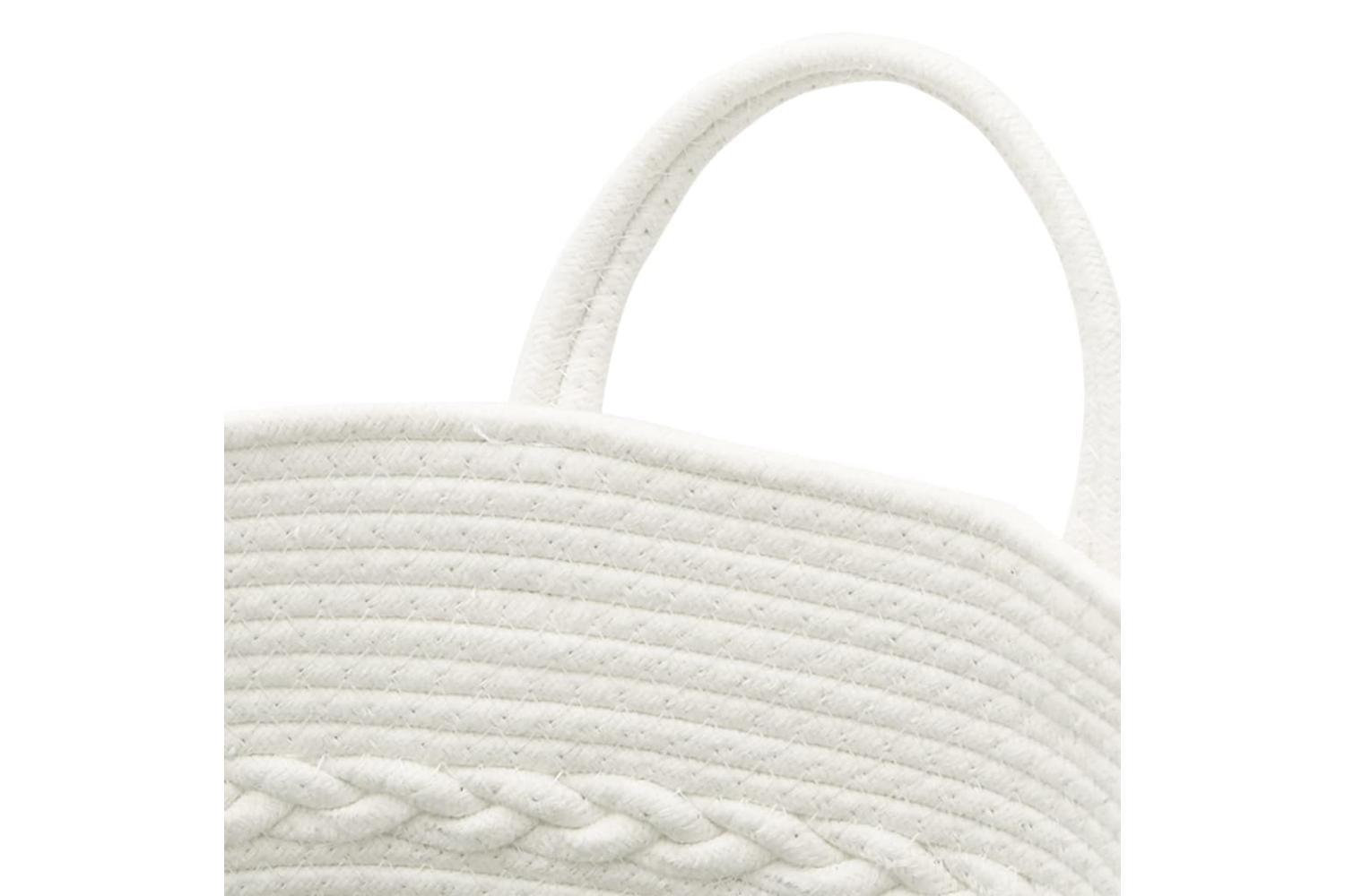 Storage Basket Brown And White 43x38 Cm Cotton-6