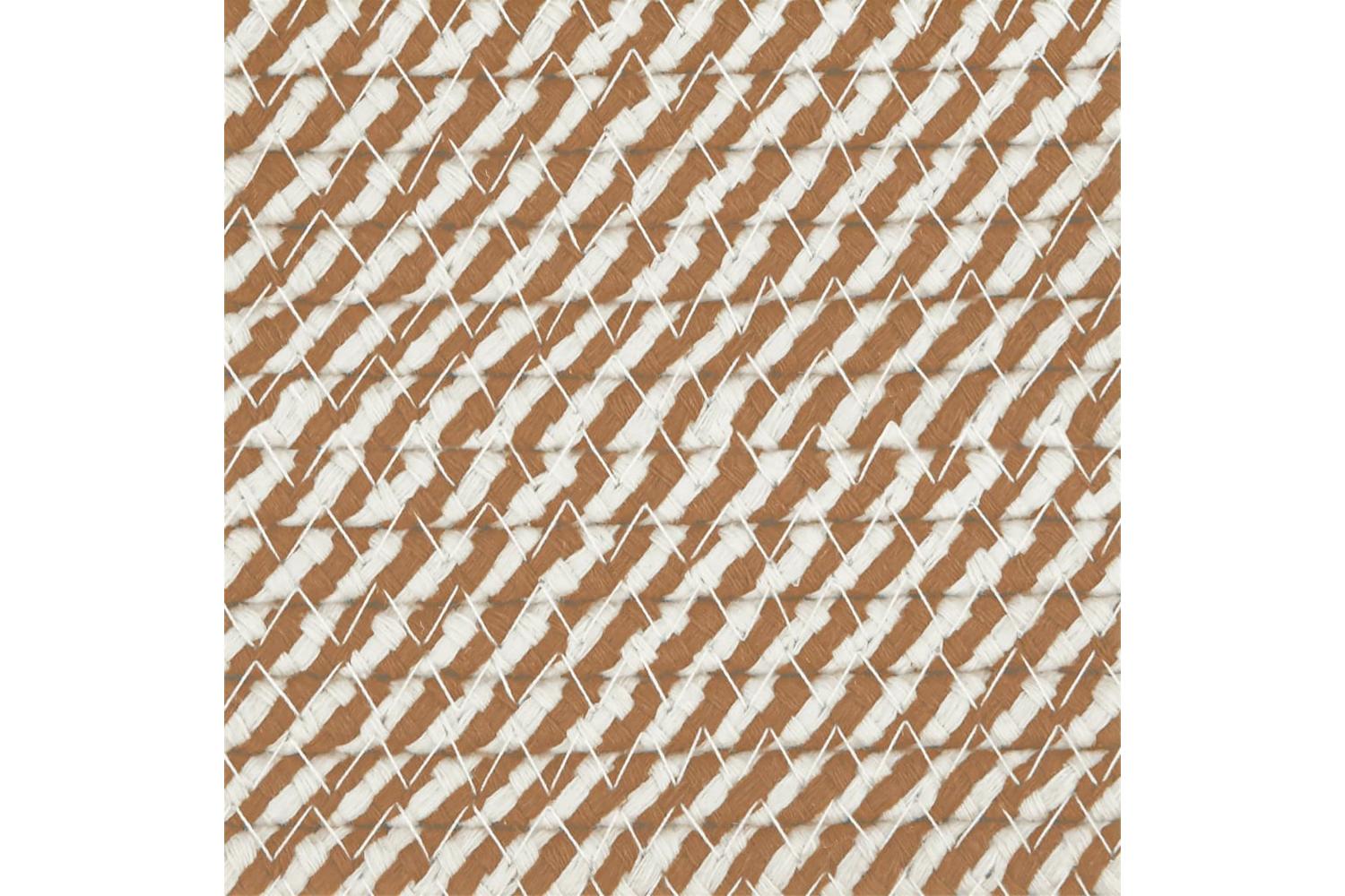 Storage Basket Brown And White 51x33 Cm Cotton-7
