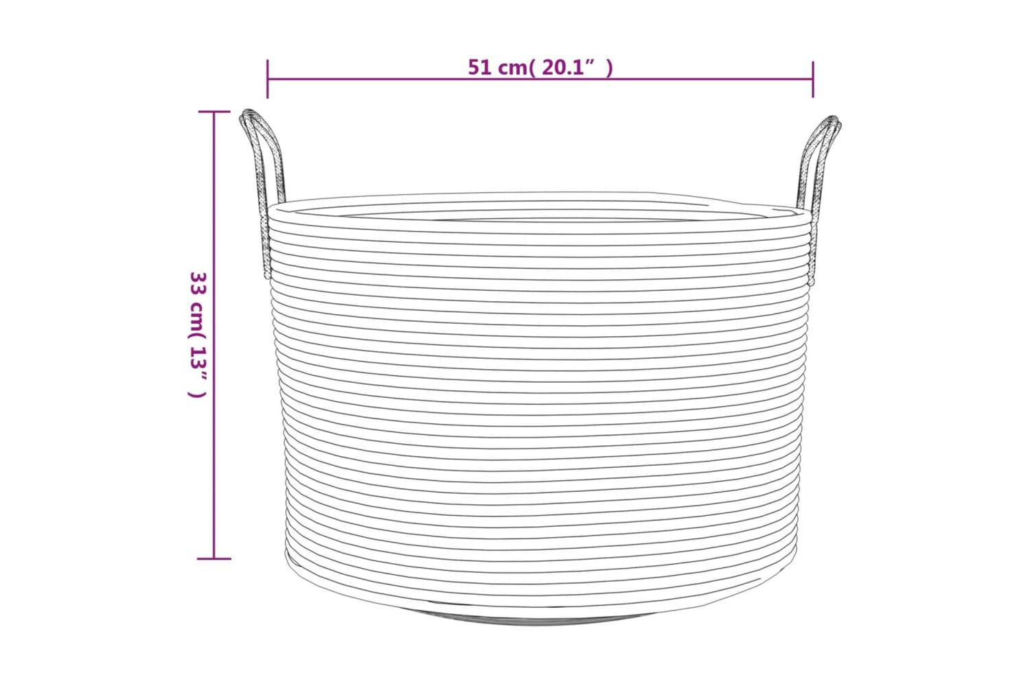 Storage Basket Brown And White 51x33 Cm Cotton-9
