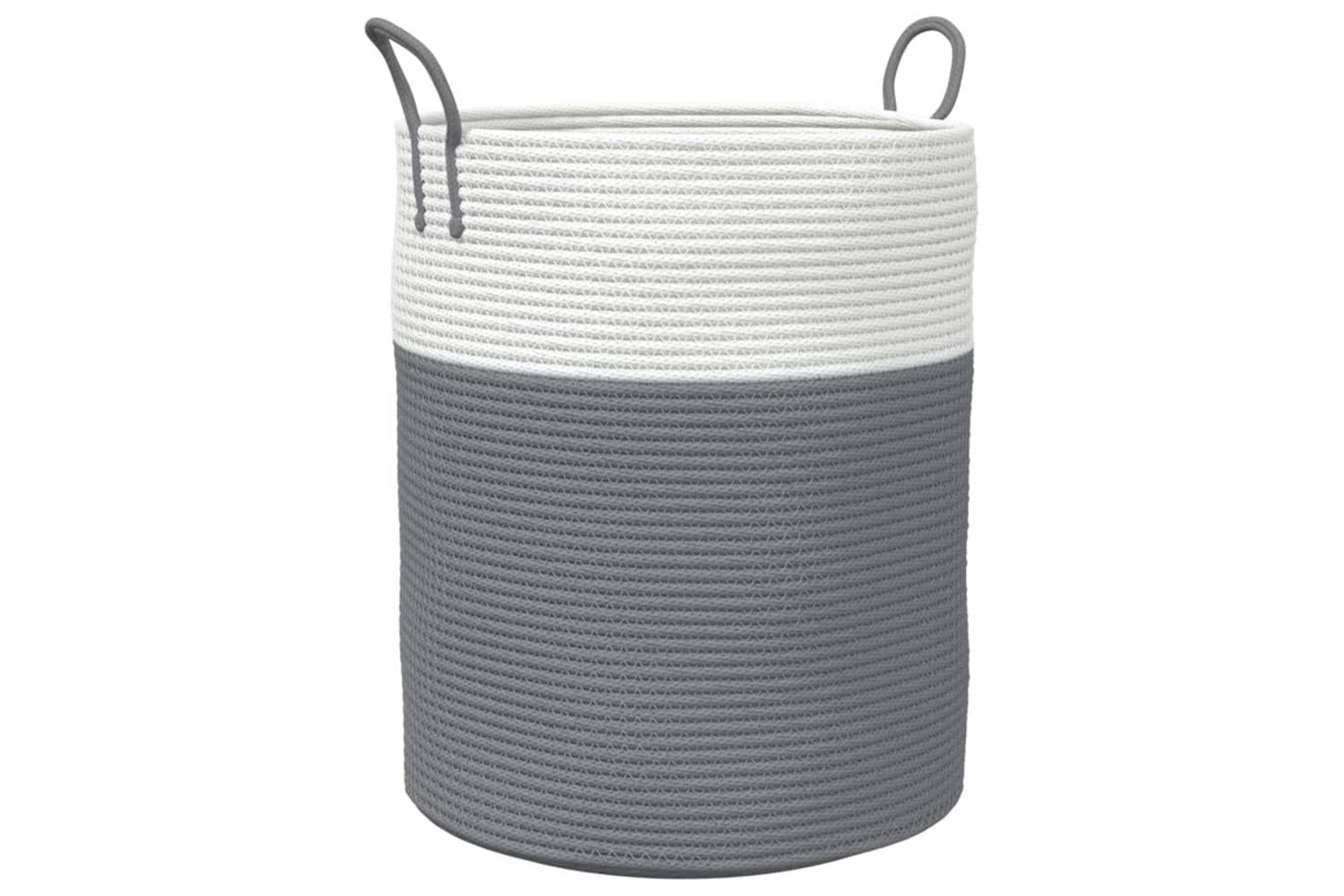 Storage Basket Grey And White 38x46 Cm Cotton-2