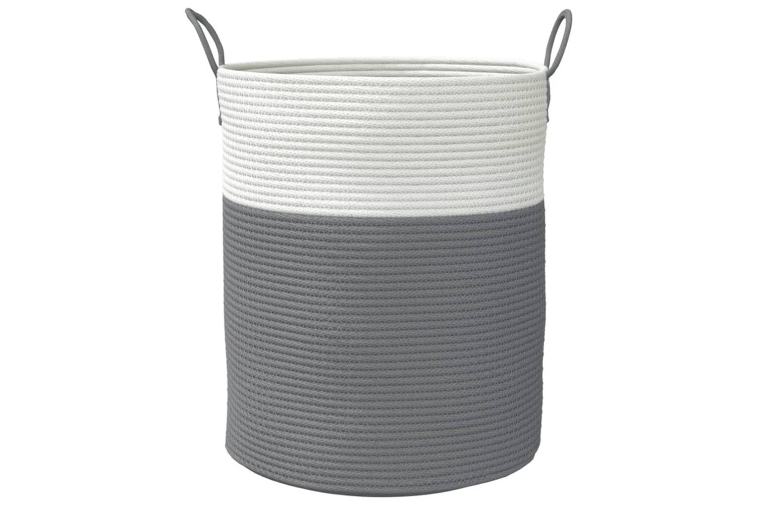 Storage Basket Grey And White 38x46 Cm Cotton-4