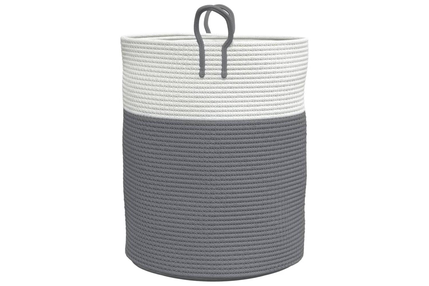 Storage Basket Grey And White 38x46 Cm Cotton-5