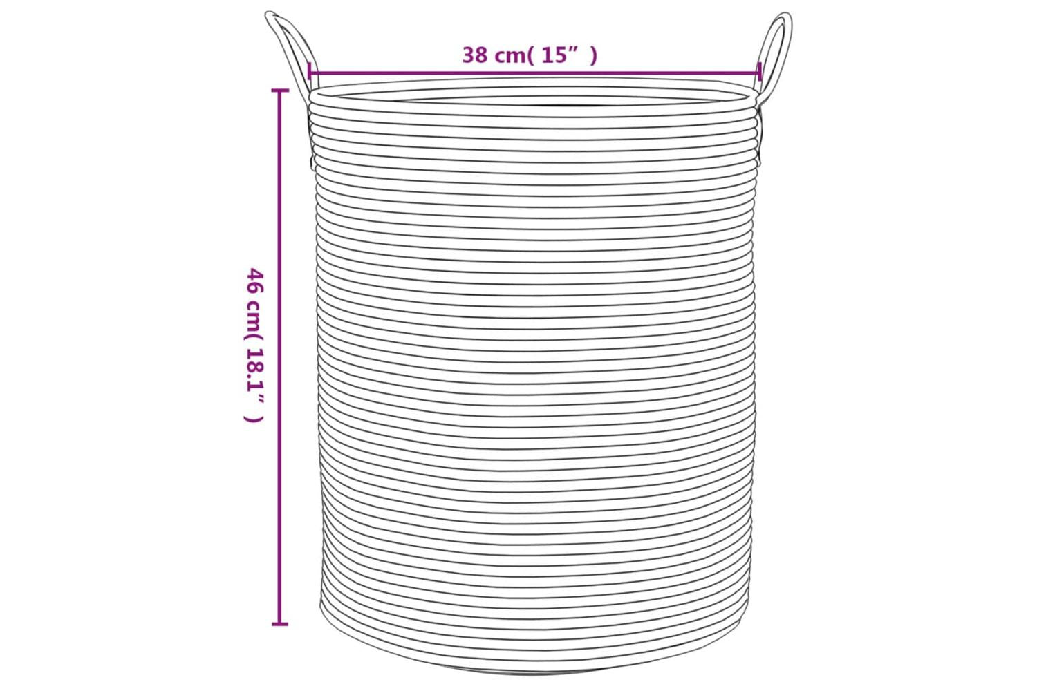 Storage Basket Grey And White 38x46 Cm Cotton-9