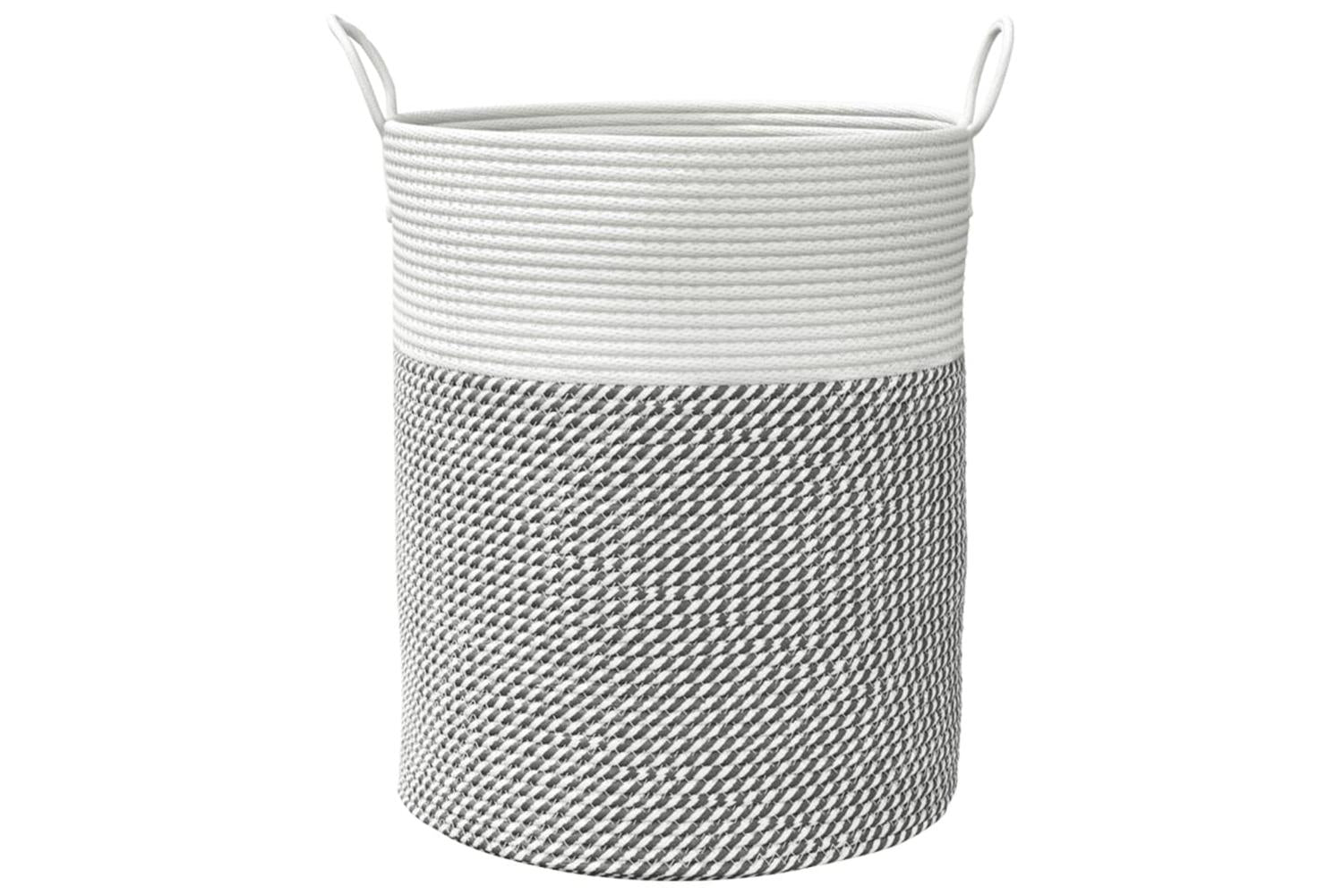 Storage Basket Grey And White 38x46 Cm Cotton-4