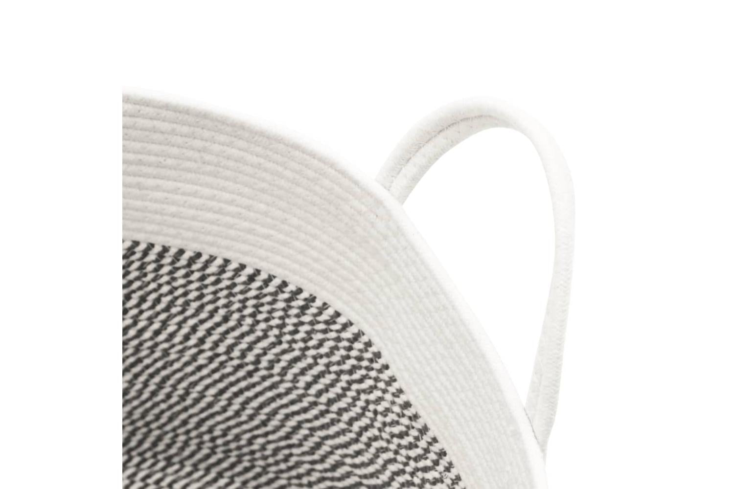 Storage Basket Grey And White 38x46 Cm Cotton-6