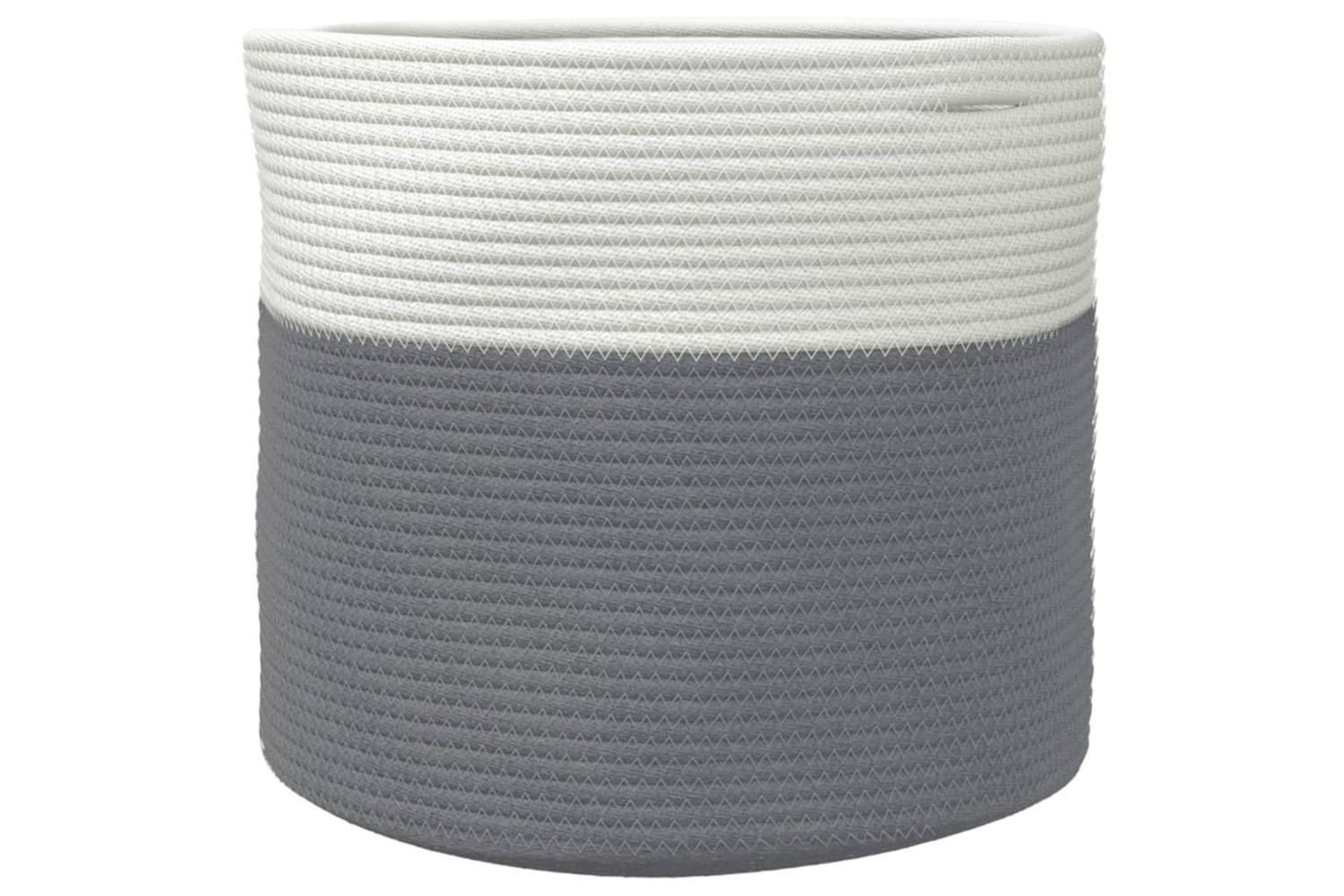 Storage Basket Grey And White 40x35 Cm Cotton-4