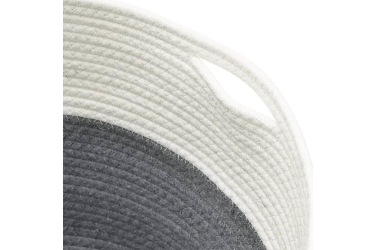 Storage Basket Grey And White 40x35 Cm Cotton-6