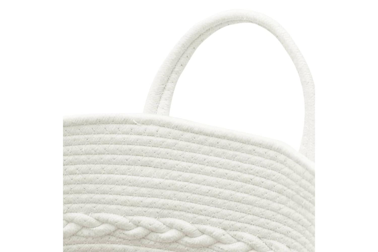 Storage Basket Grey And White 43x38 Cm Cotton-6