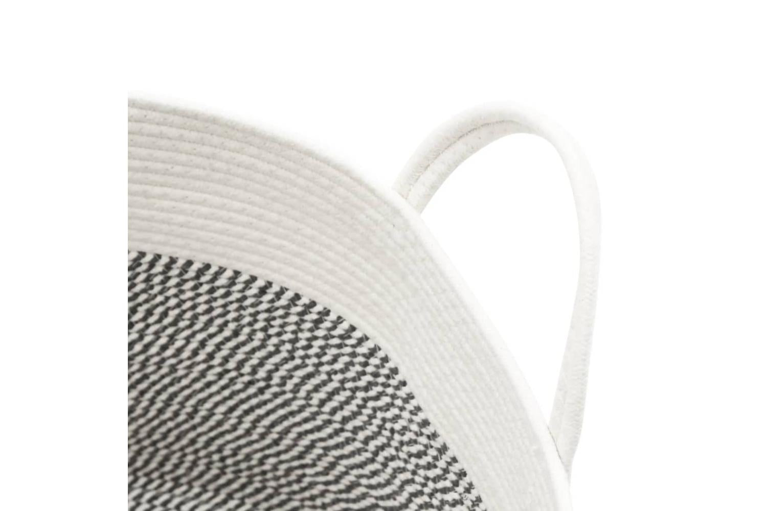 Storage Basket Grey And White 51x33 Cm Cotton-6