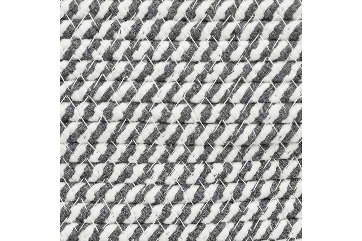 Storage Basket Grey And White 51x33 Cm Cotton-7