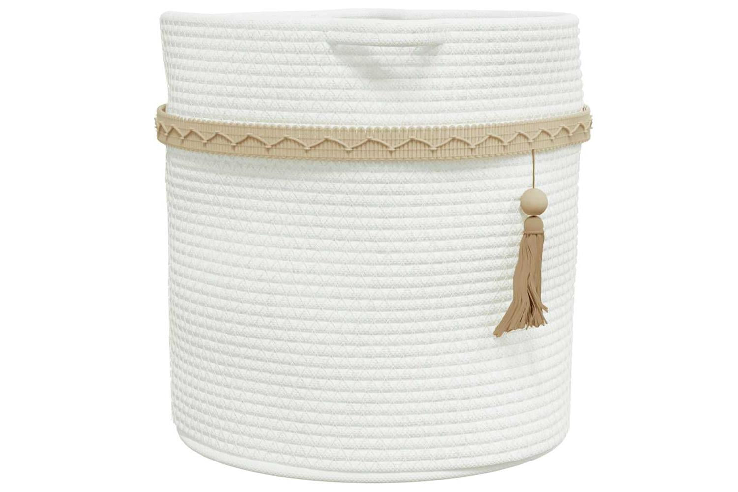 Storage Basket White 38x36 Cm Cotton-5
