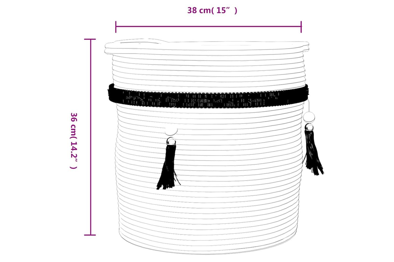 Storage Basket White 38x36 Cm Cotton-9