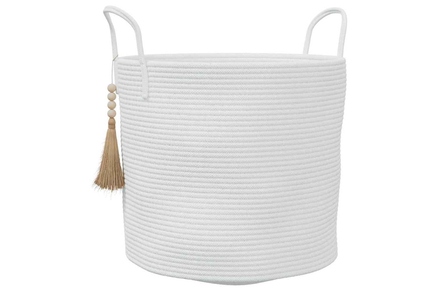 Storage Basket White 40x35 Cm Cotton-2