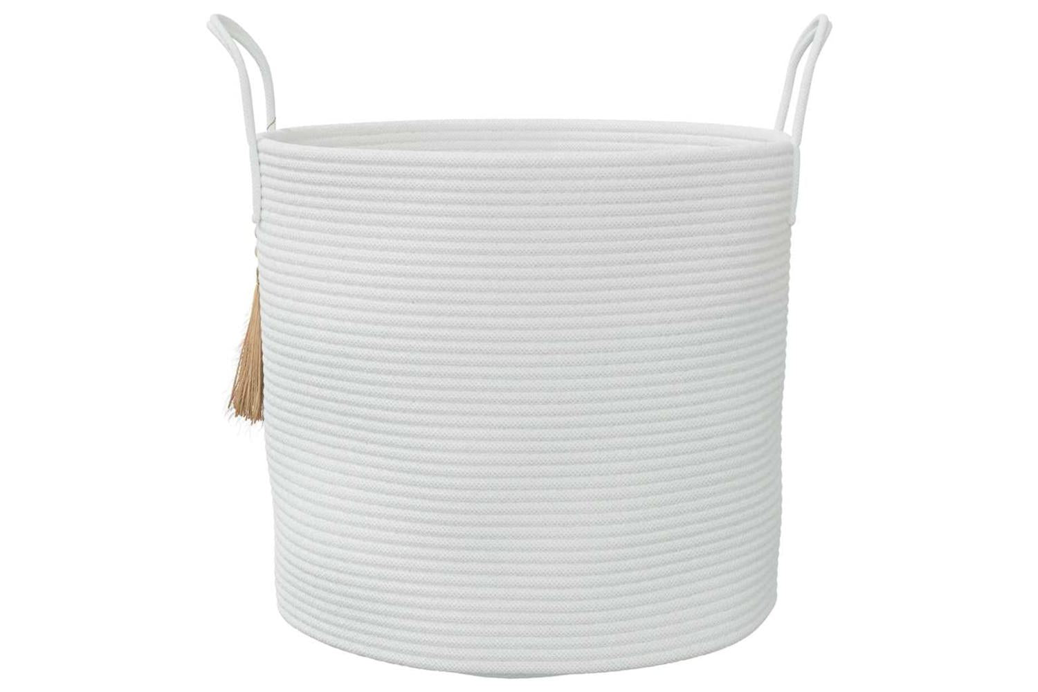 Storage Basket White 40x35 Cm Cotton-4