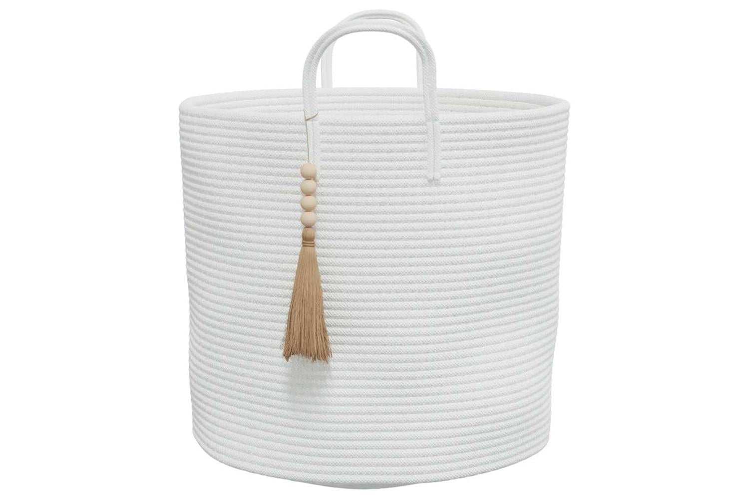 Storage Basket White 40x35 Cm Cotton-5