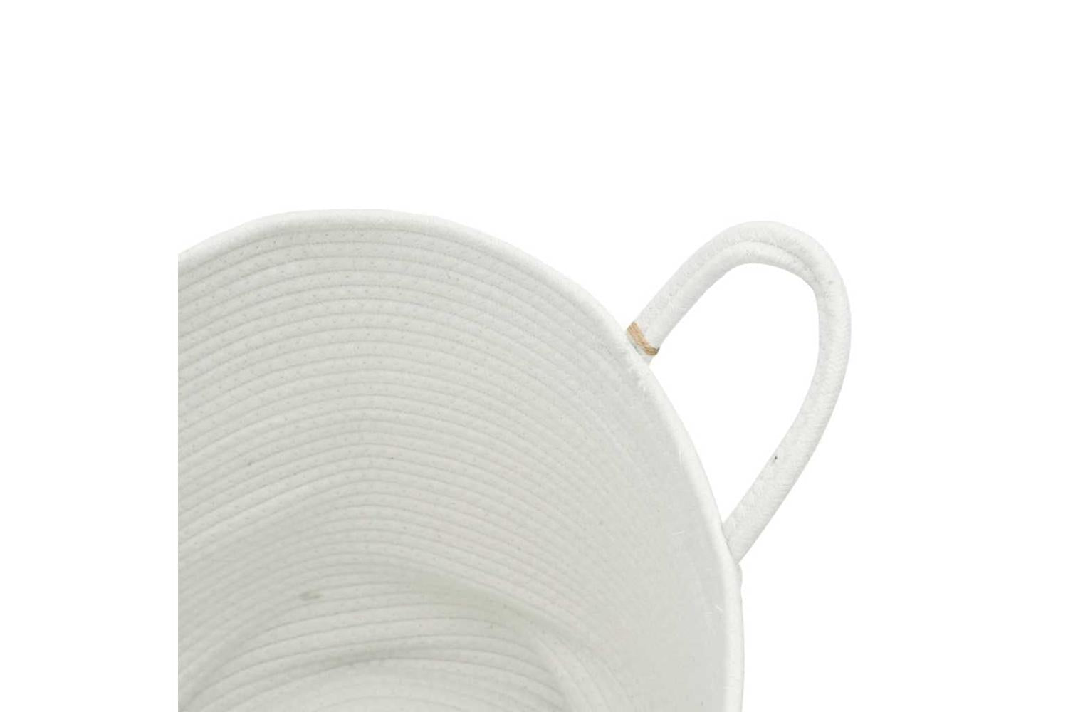 Storage Basket White 40x35 Cm Cotton-6