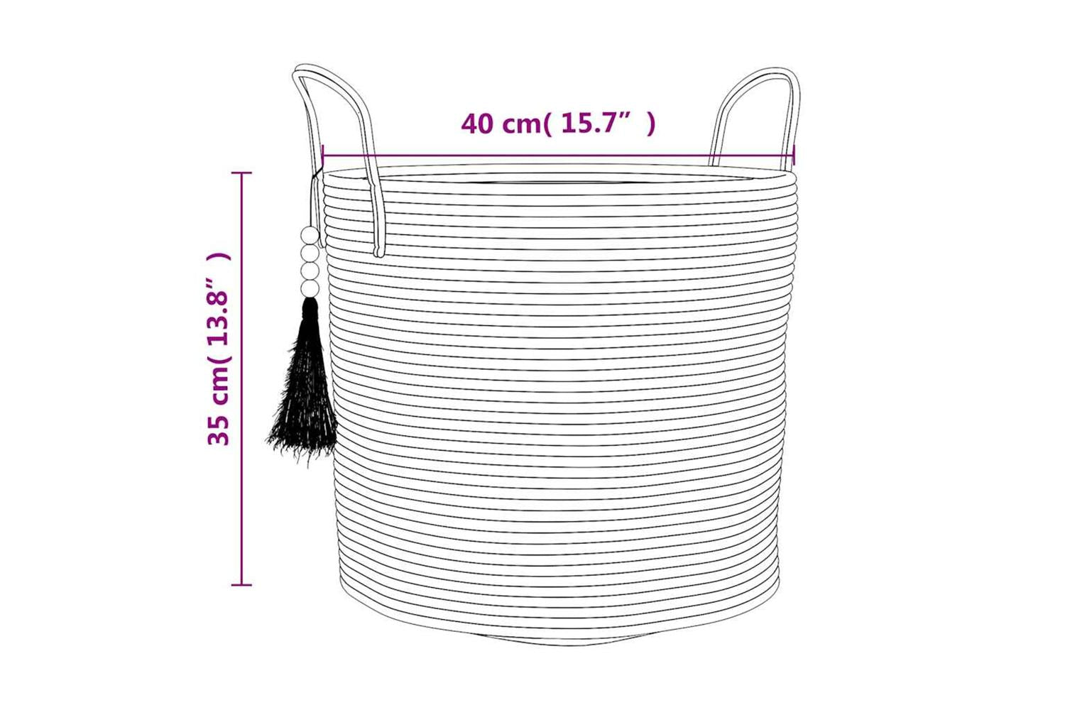 Storage Basket White 40x35 Cm Cotton-8