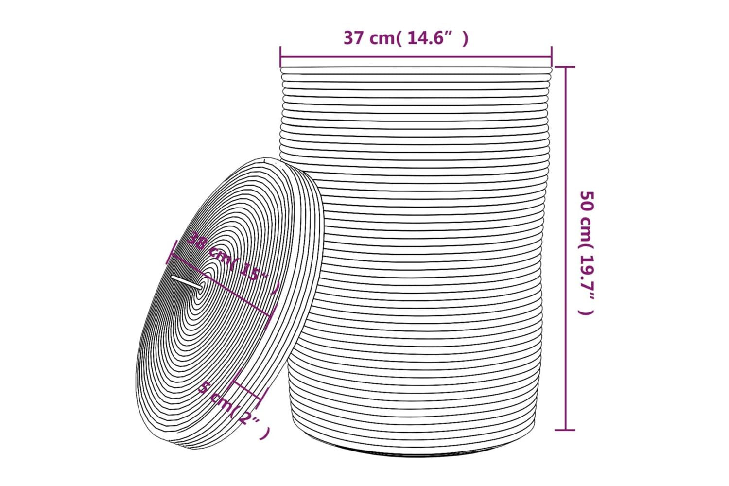 Storage Basket With Lid Brown And White 37x50 Cm Cotton-10