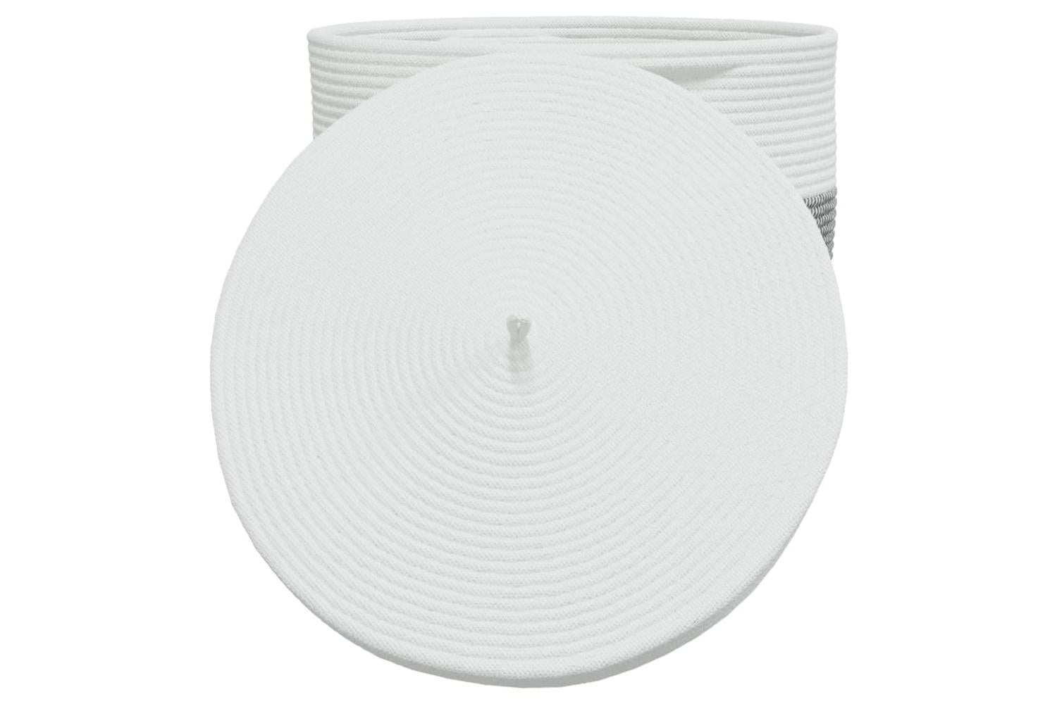 Storage Basket With Lid White And Black 40x35 Cm Cotton-5