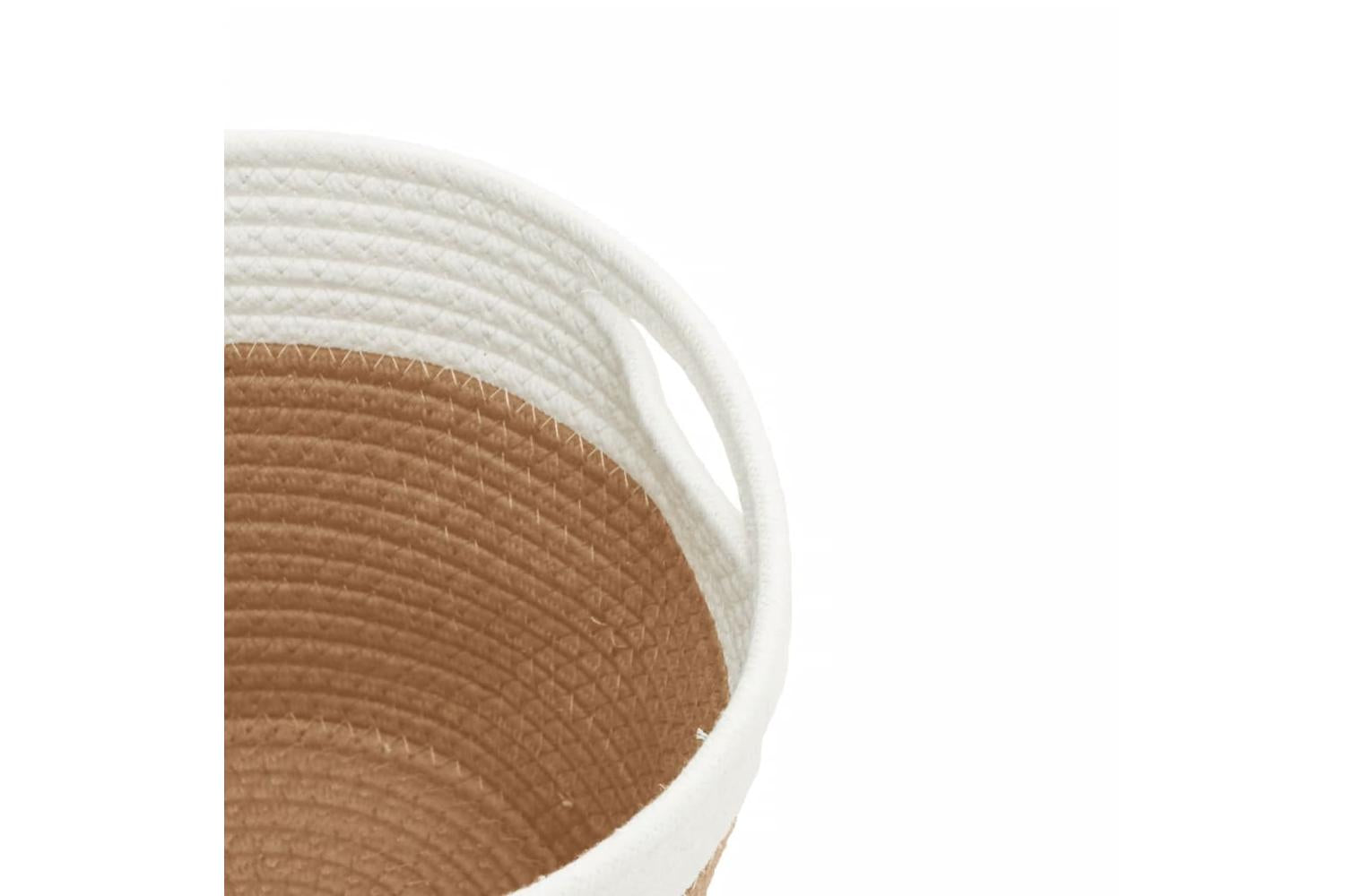 Storage Baskets 2 Pcs Brown And White 24x18 Cm Cotton-7