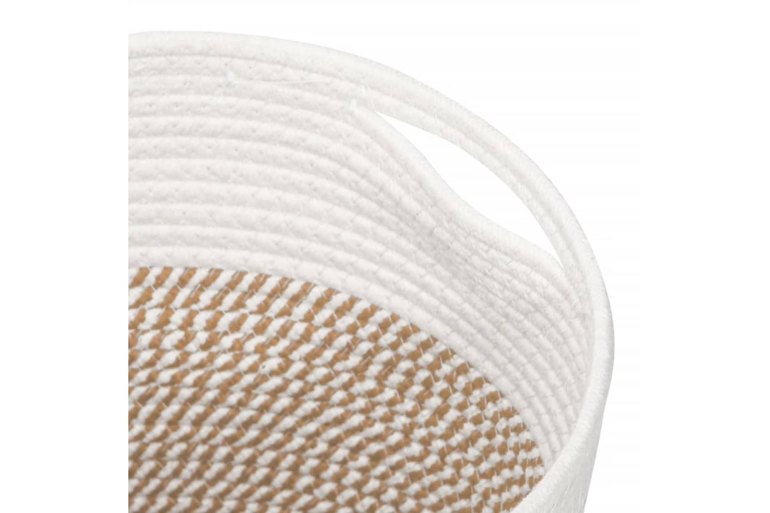 Storage Baskets 2 Pcs Brown And White 28x28 Cm Cotton-7