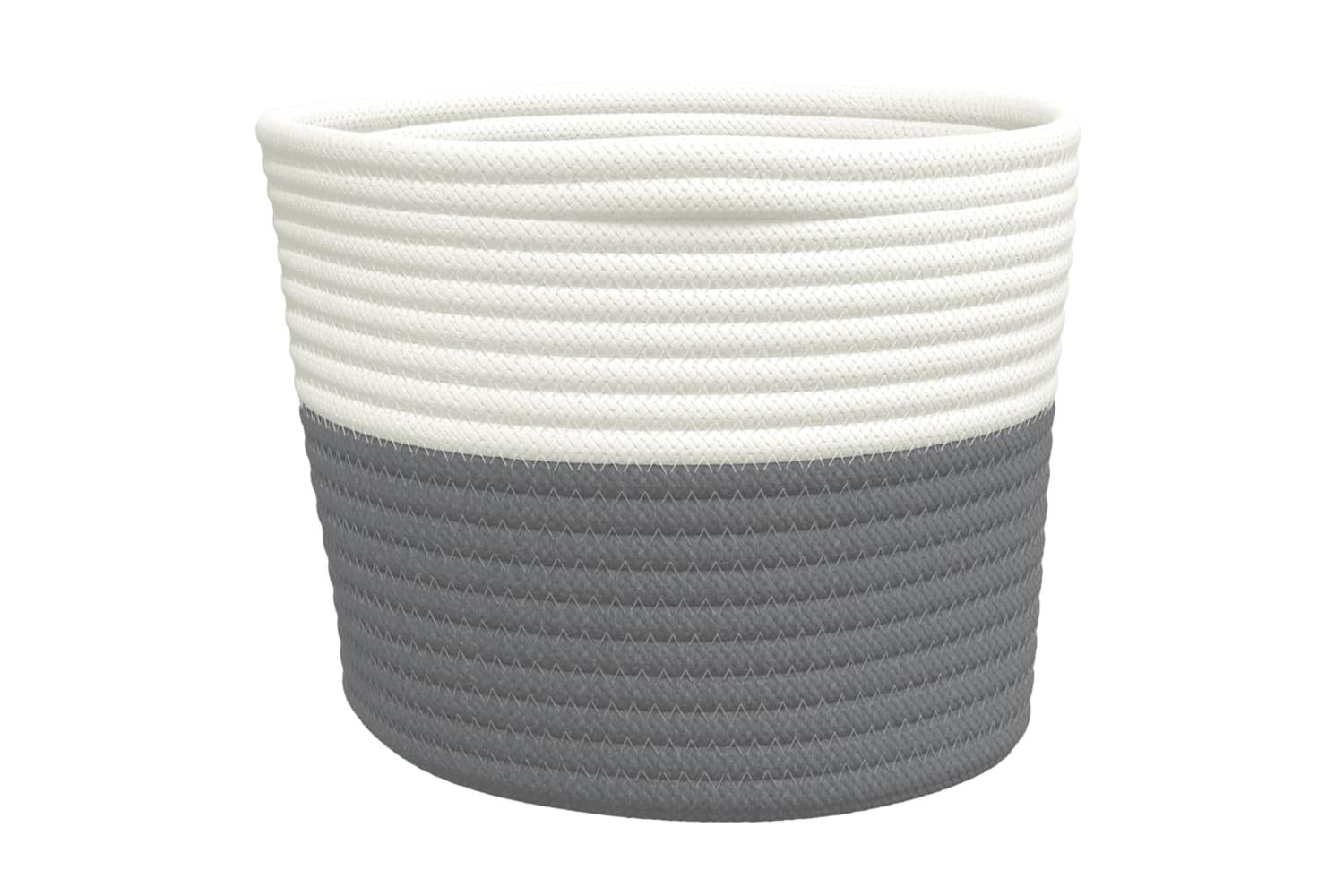 Storage Baskets 2 Pcs Grey And White 24x18 Cm Cotton-6