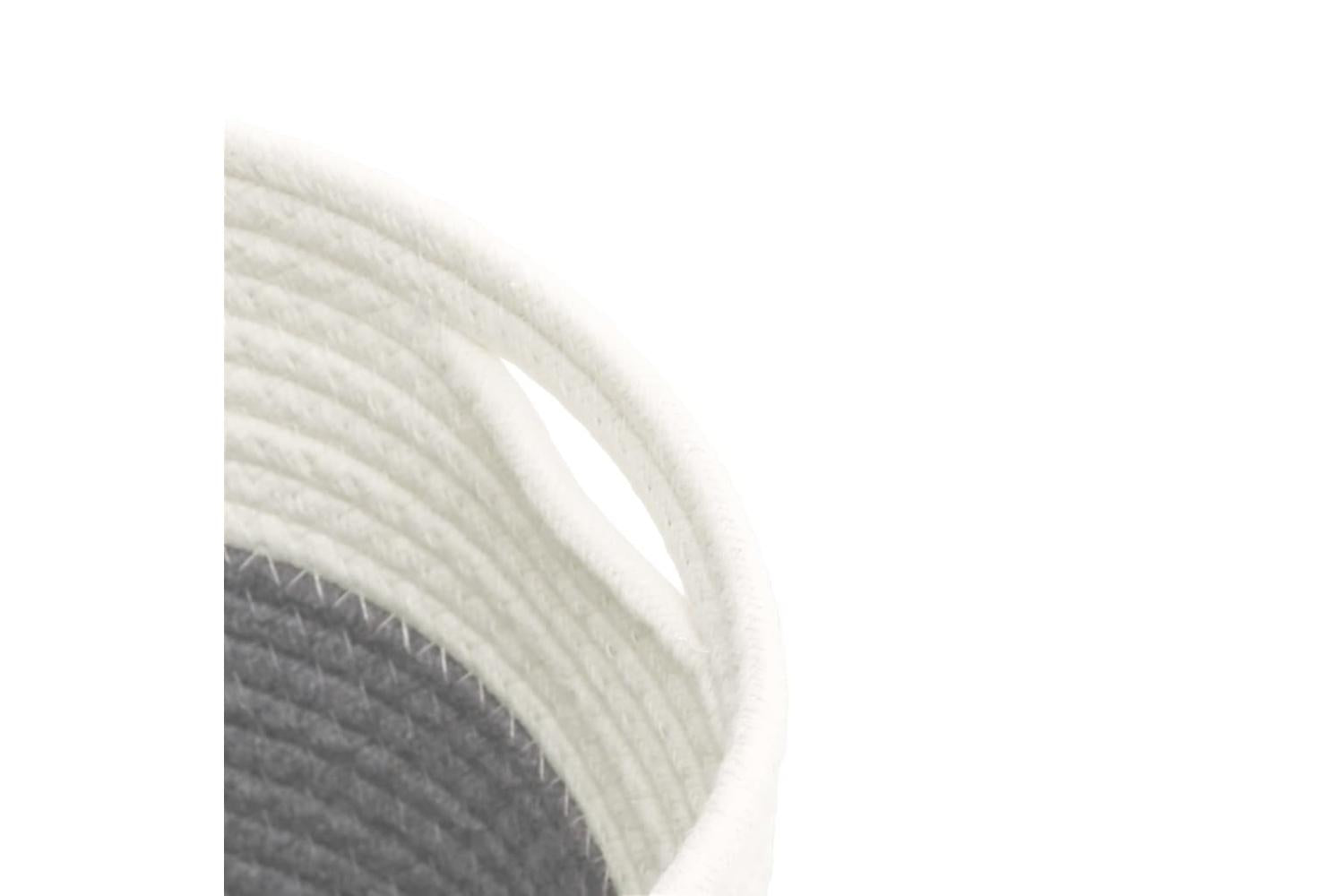 Storage Baskets 2 Pcs Grey And White 24x18 Cm Cotton-7