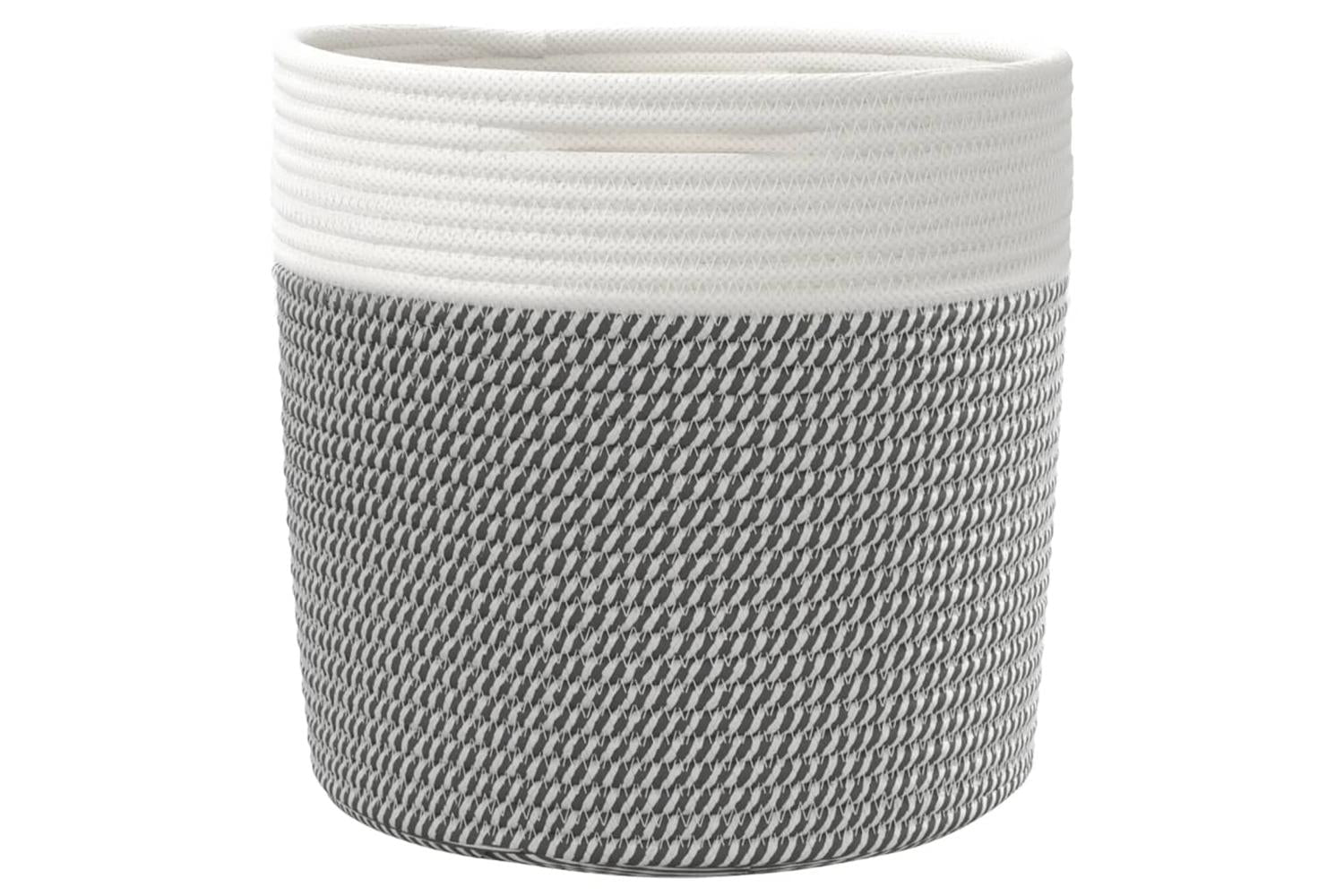 Storage Baskets 2 Pcs Grey And White 28x28 Cm Cotton-6