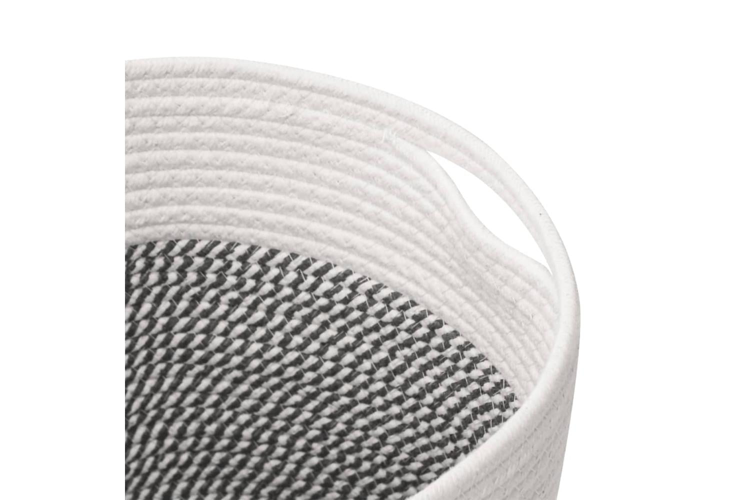 Storage Baskets 2 Pcs Grey And White 28x28 Cm Cotton-7