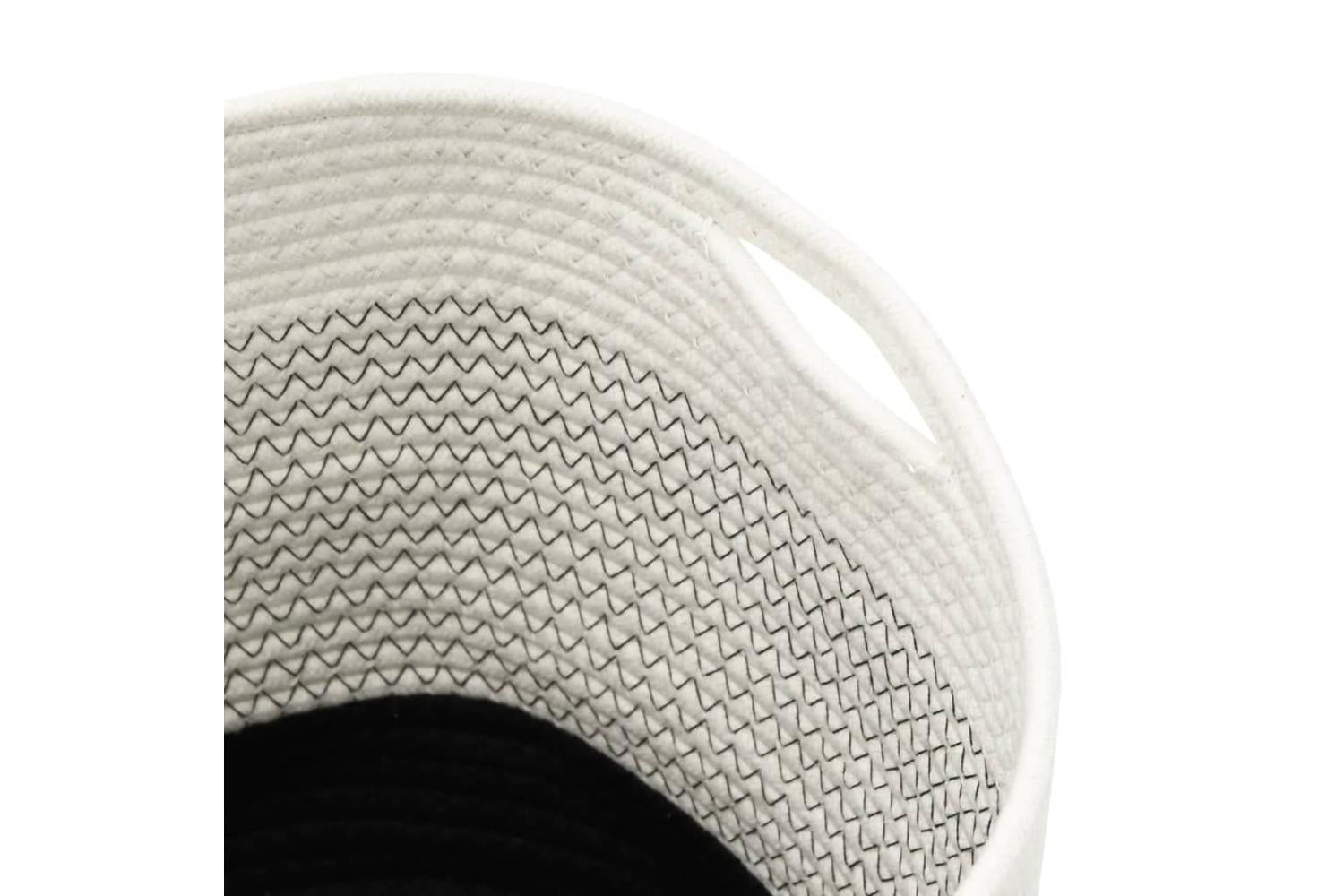 Storage Baskets 2 Pcs White And Black Cotton-6
