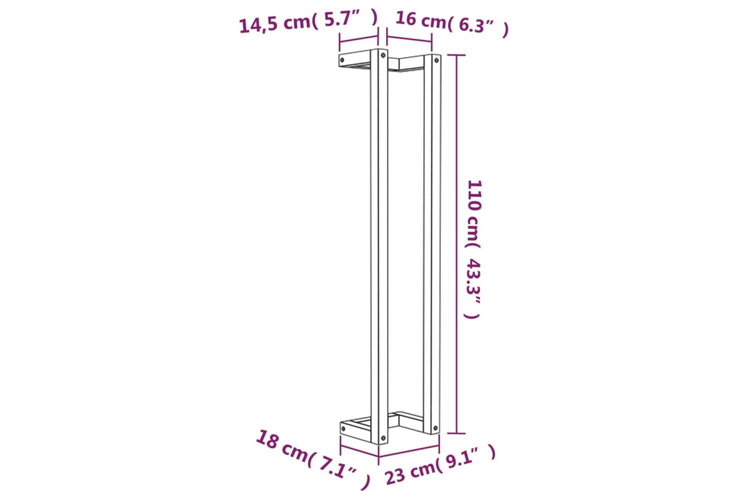Towel Rack 23x18x110 Cm Solid Wood Pine-8