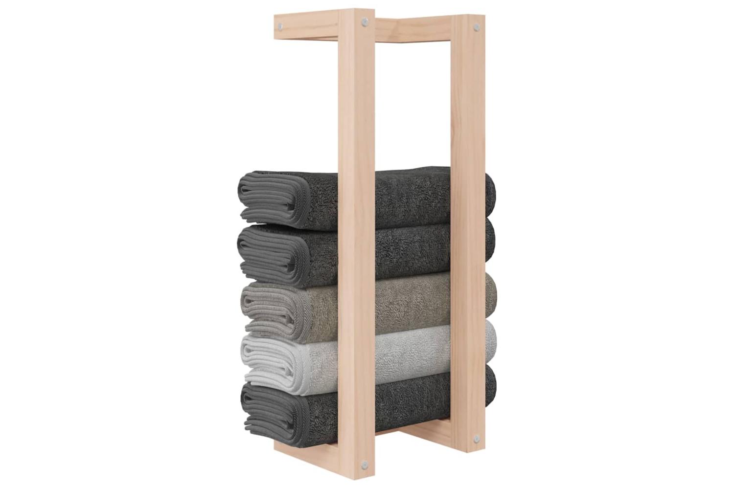 Towel Rack 23x18x60 Cm Solid Wood Pine-4