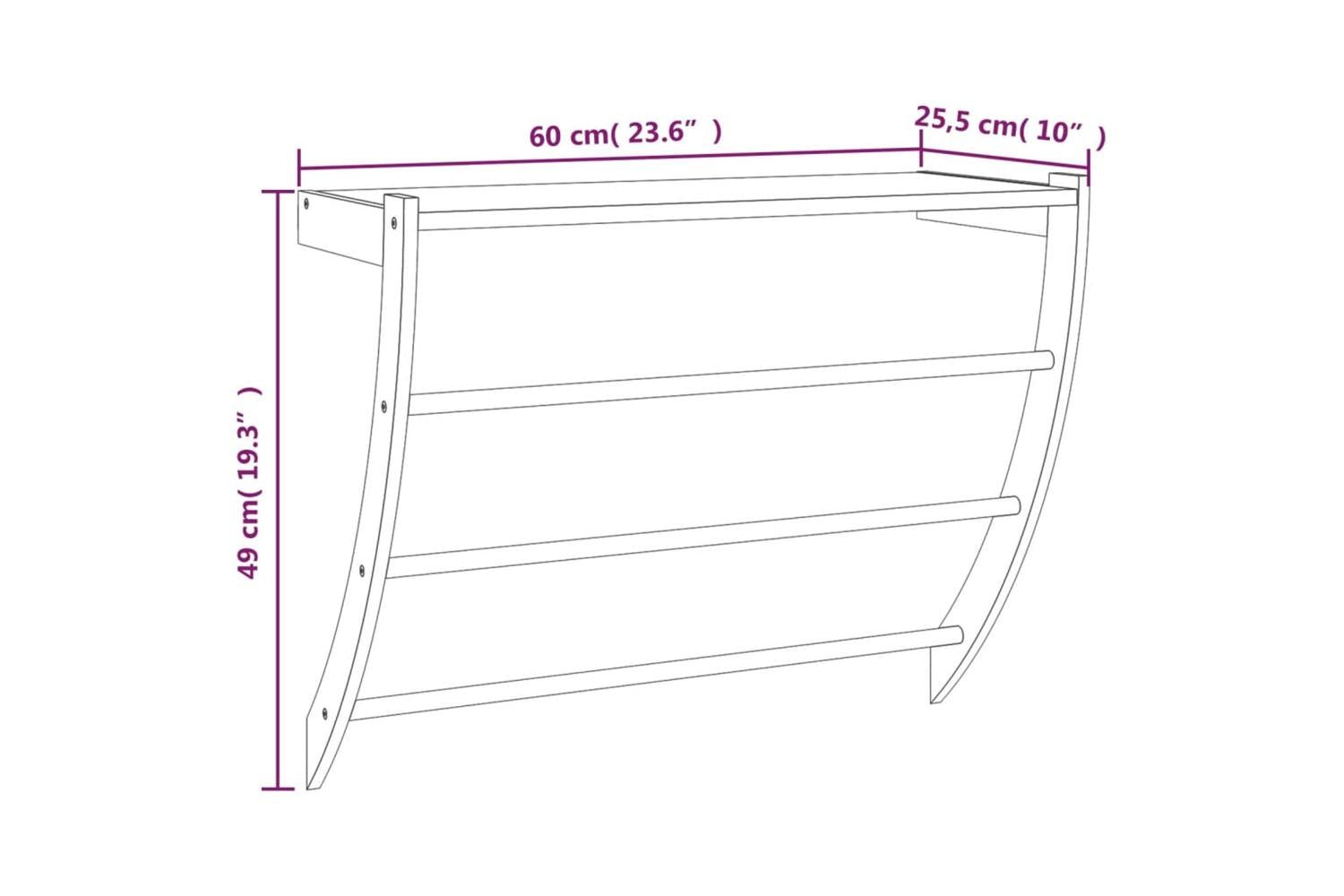 Towel Rack 60x255x49 Cm Solid Wood Walnut-6