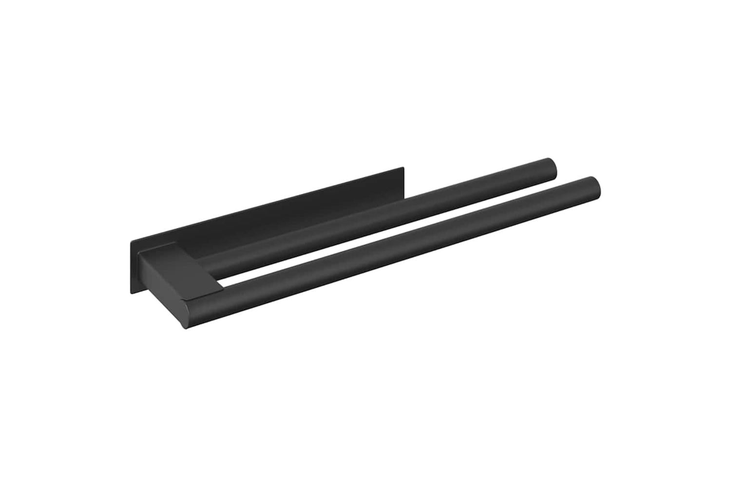 Towel Rack Black 40 X 9 X 4 Cm Stainless Steel-2